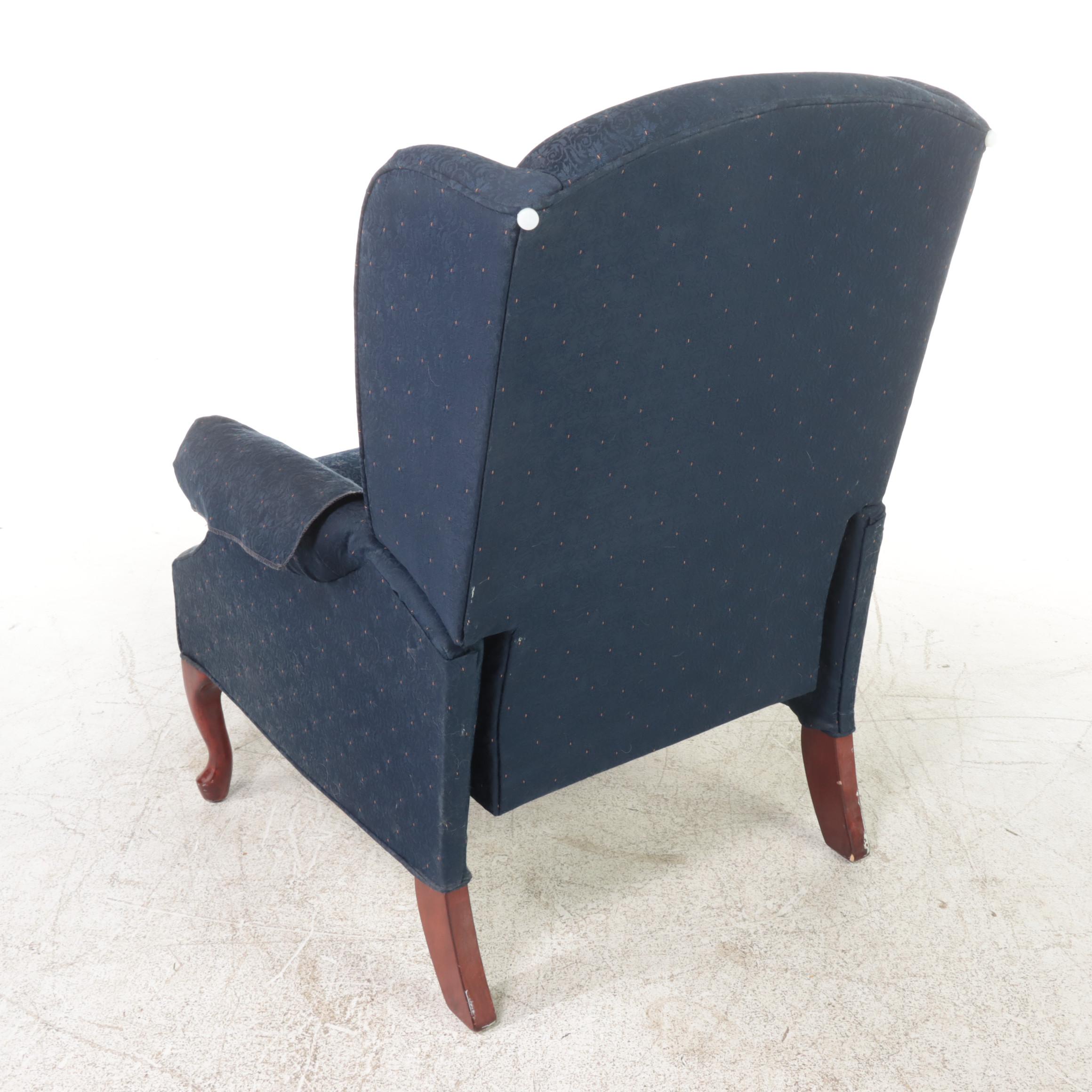 Queen Anne Style Wingback Manual Recliner Chair