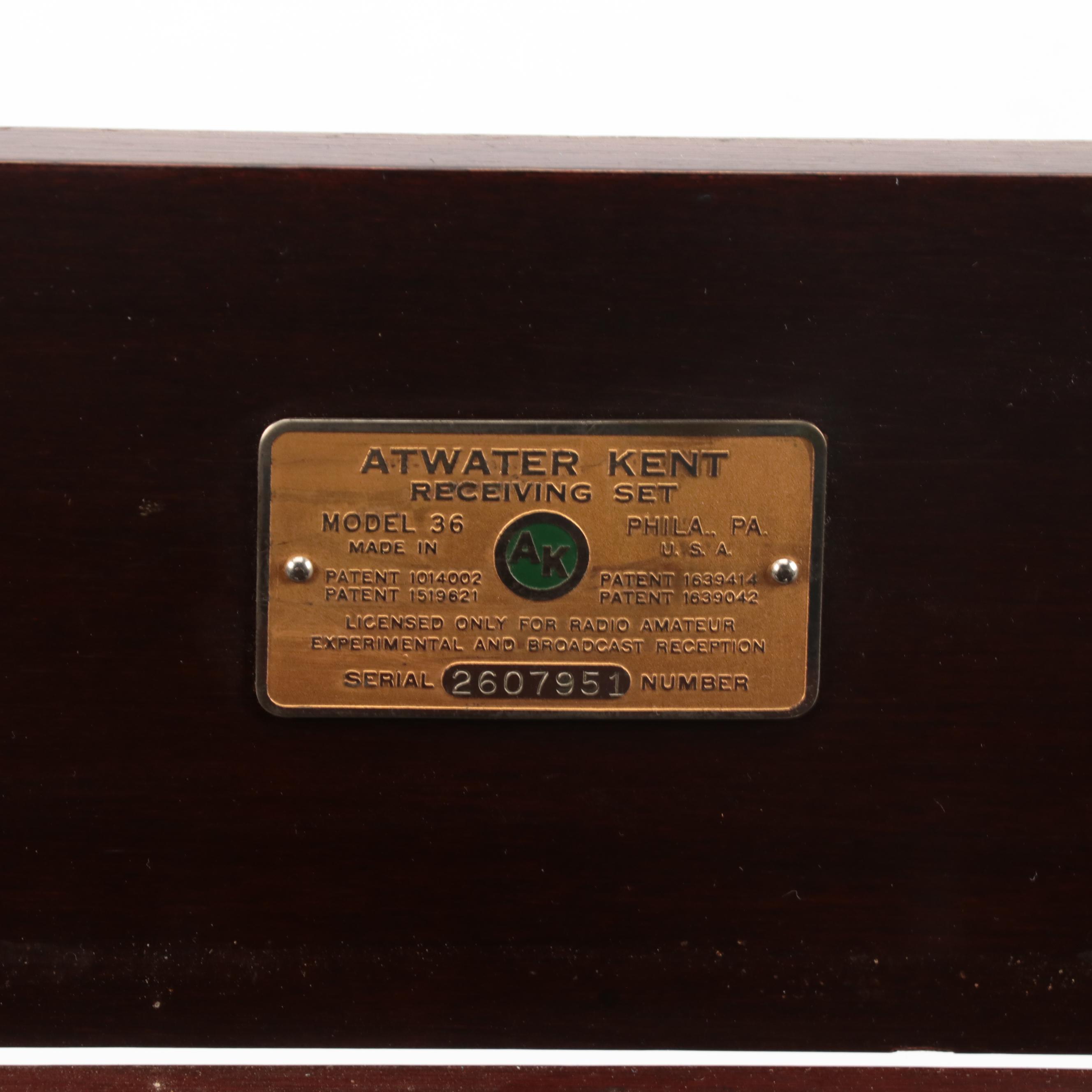 Atwater Kent Receiving Set Including Type M Cast Iron Loud Speaker