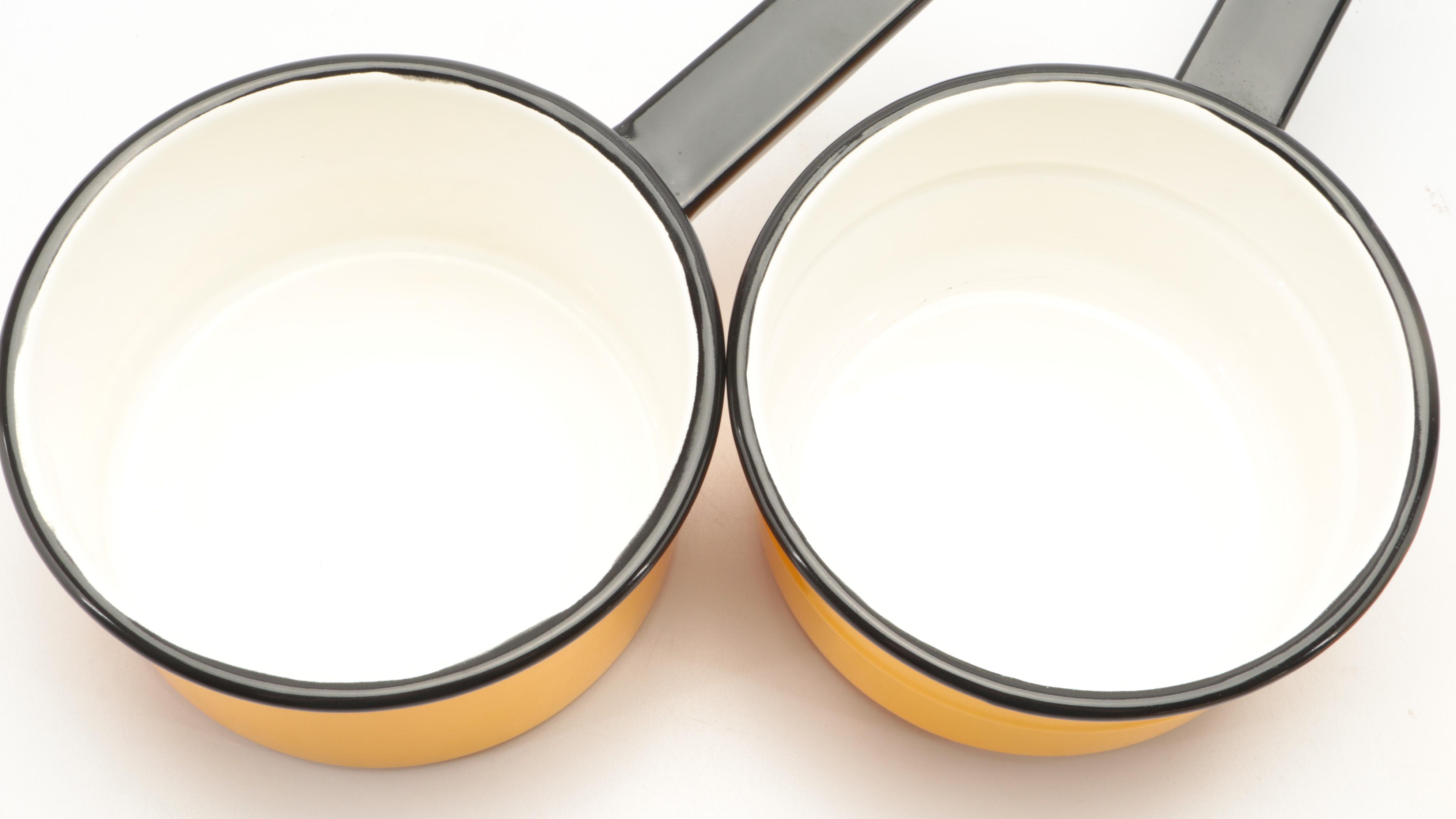 Copco Yellow Enameled Cast Iron Paella Pan, Dutch Oven, and Casserole with More