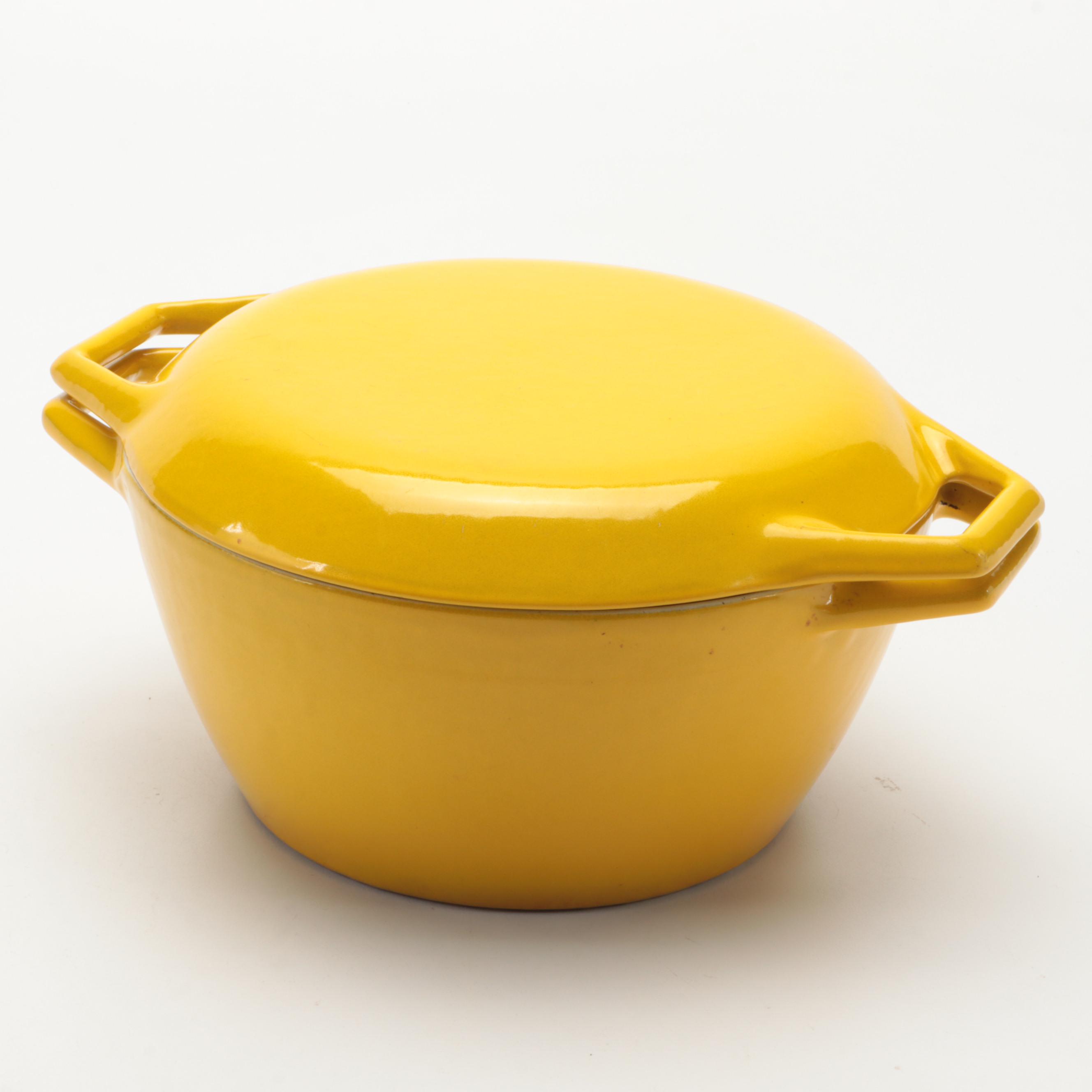 Copco Yellow Enameled Cast Iron Paella Pan, Dutch Oven, and Casserole with More
