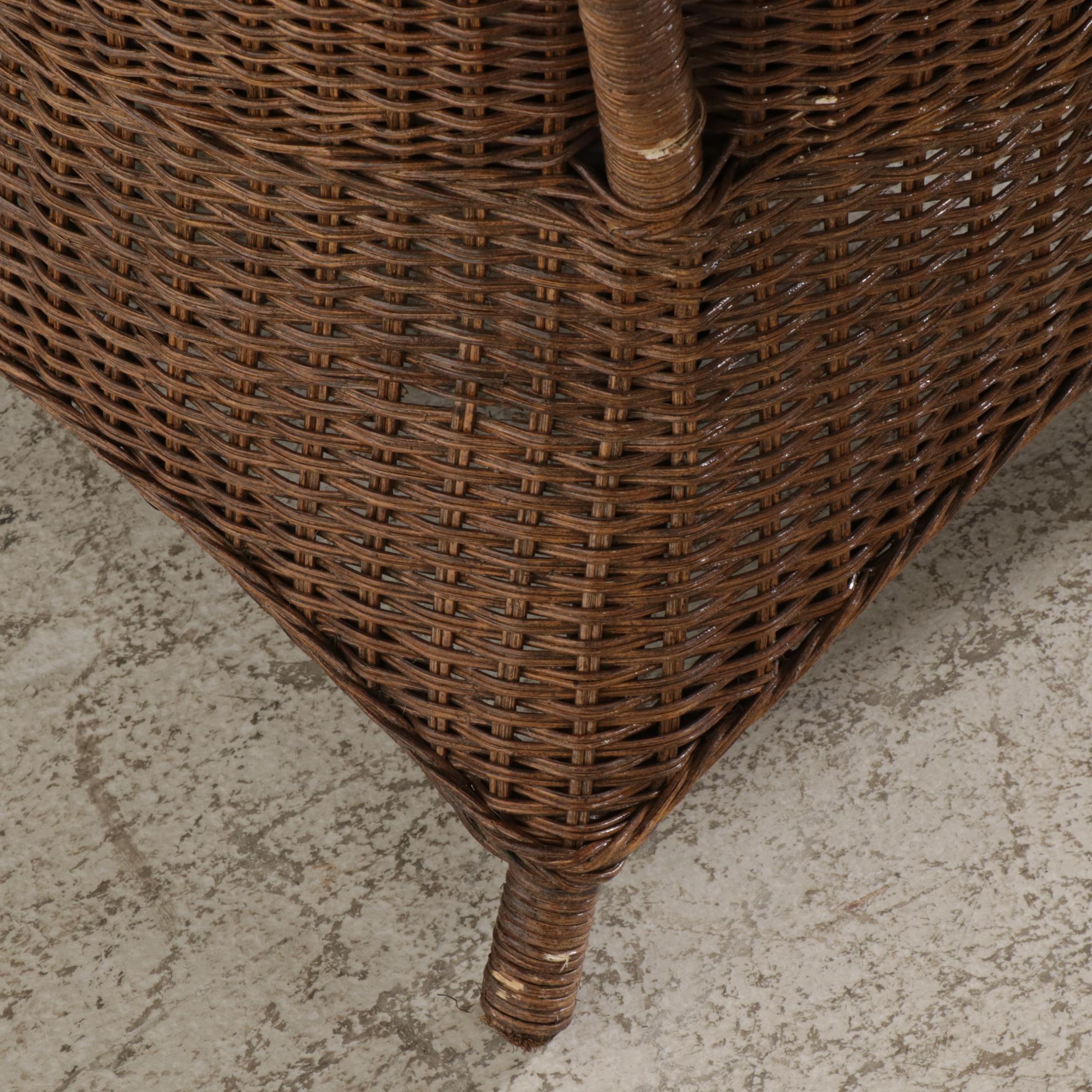 Henry Link Wicker Armchair With Wicker Sofa, Footstool and Pillows