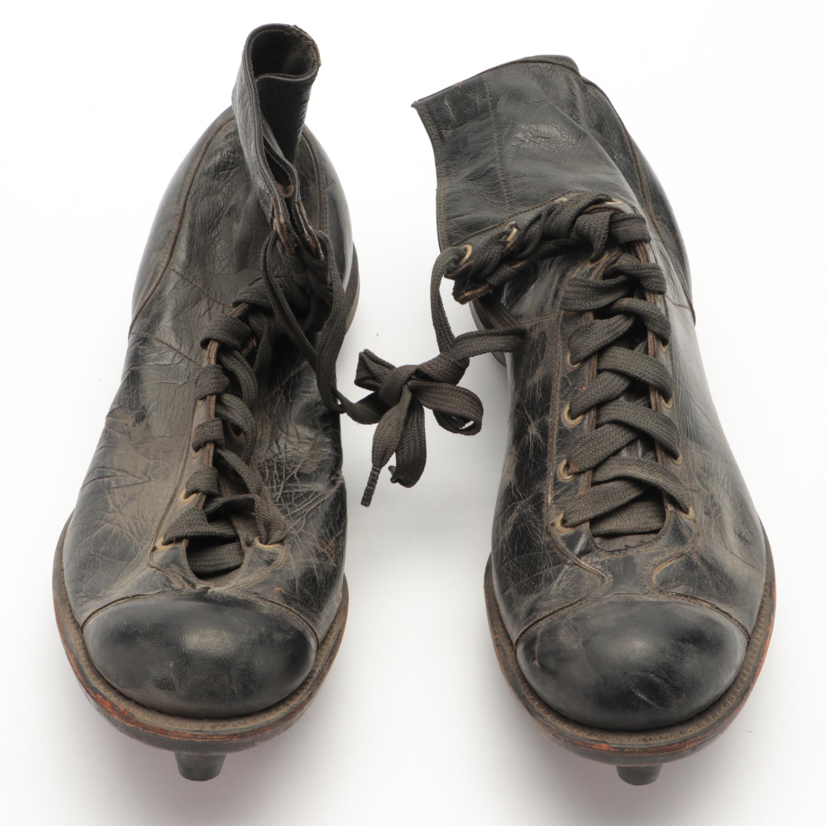 Vintage Leather Football Hightop Cleats