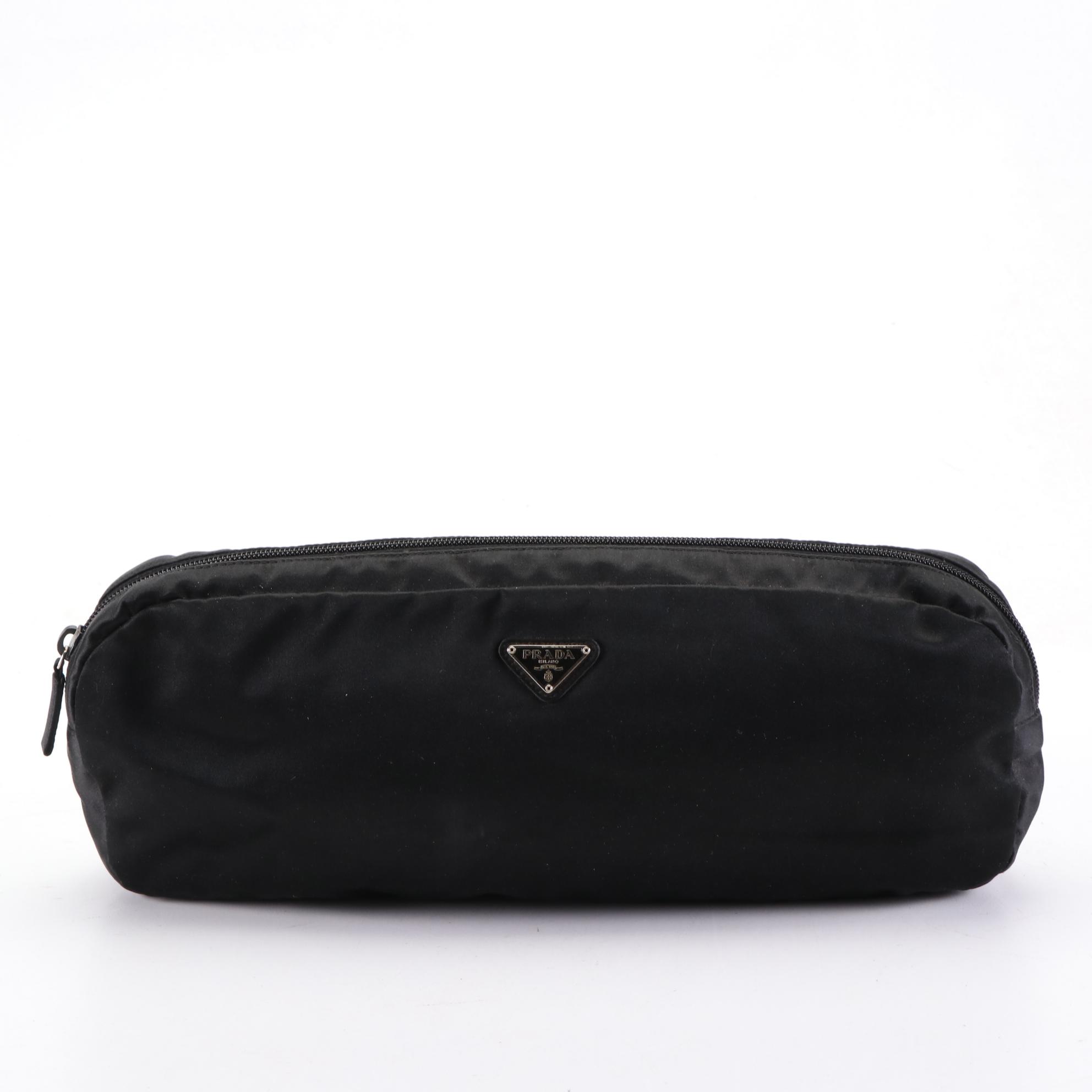 Prada Satin Zip Clutch and Small Zip Pouches