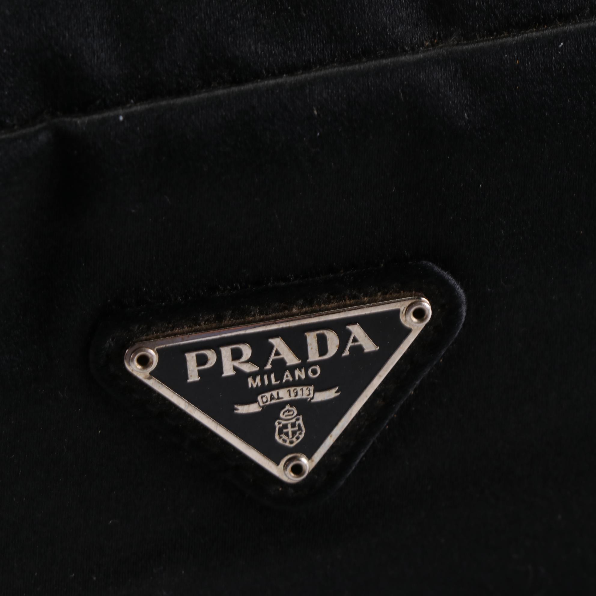 Prada Satin Zip Clutch and Small Zip Pouches