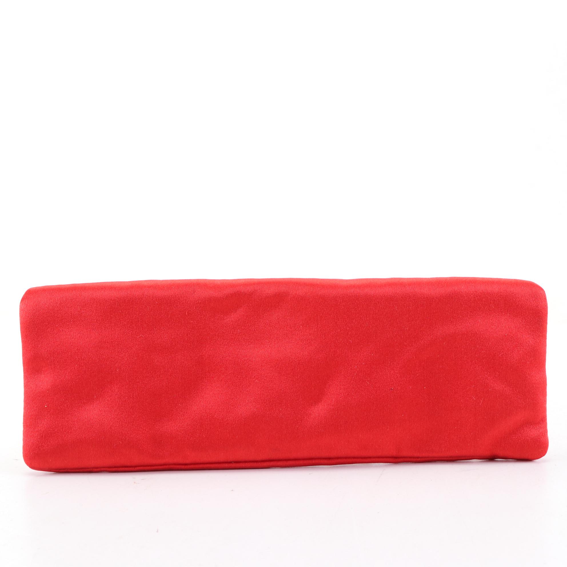 Prada Satin Zip Clutch and Small Zip Pouches