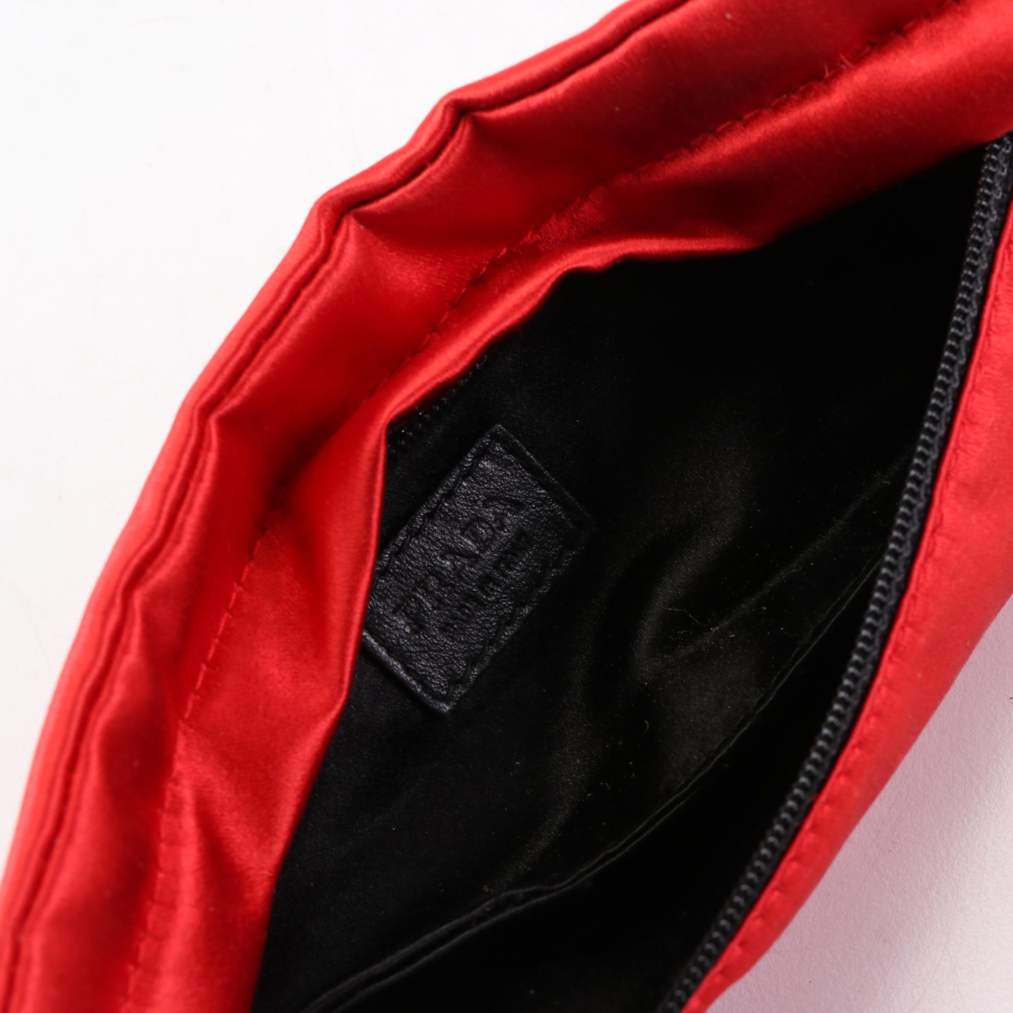 Prada Satin Zip Clutch and Small Zip Pouches