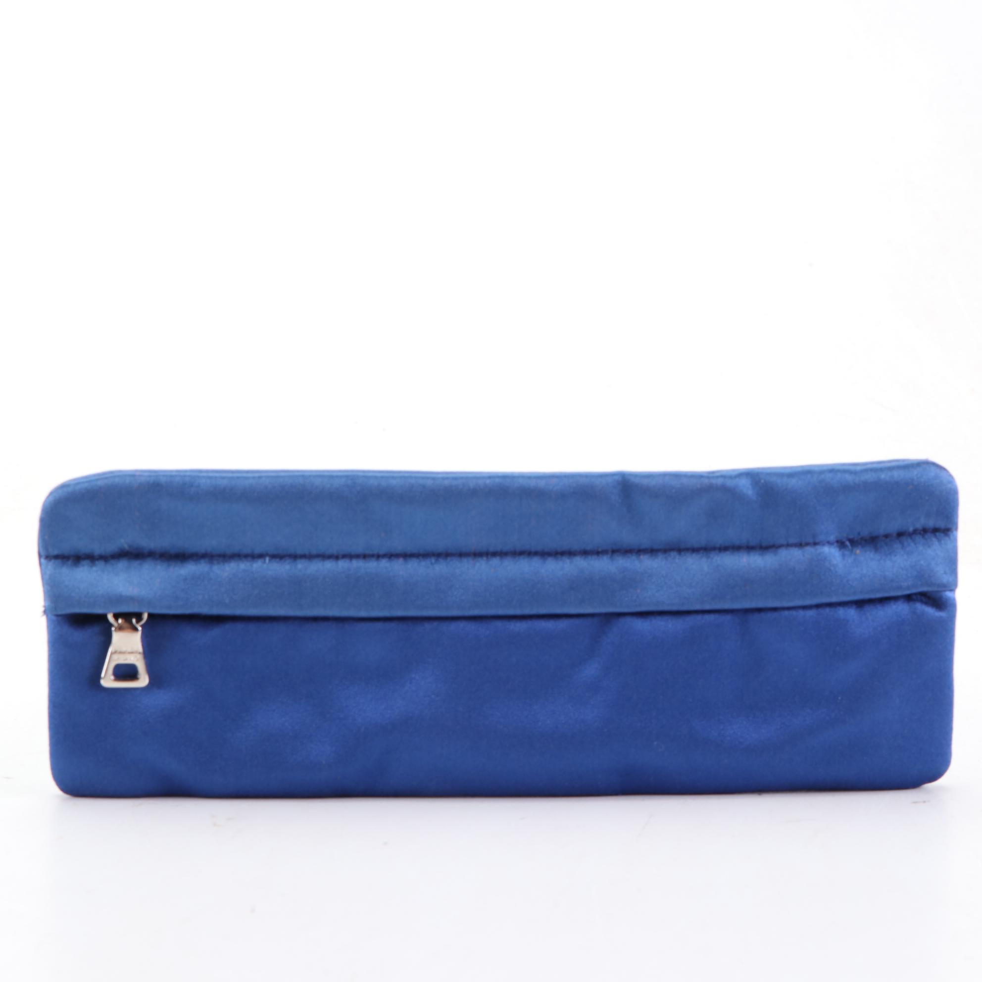 Prada Satin Zip Clutch and Small Zip Pouches