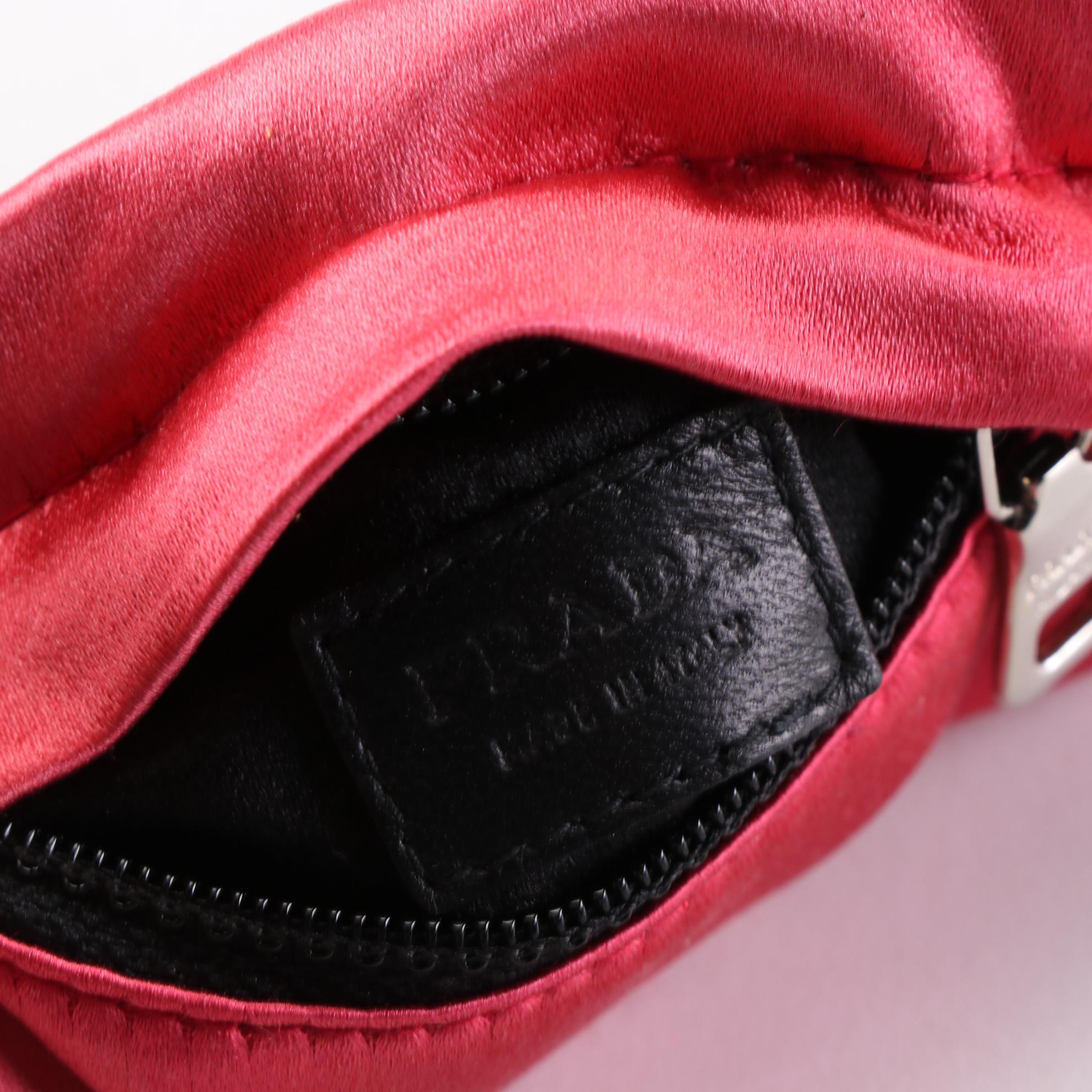 Prada Satin Zip Clutch and Small Zip Pouches