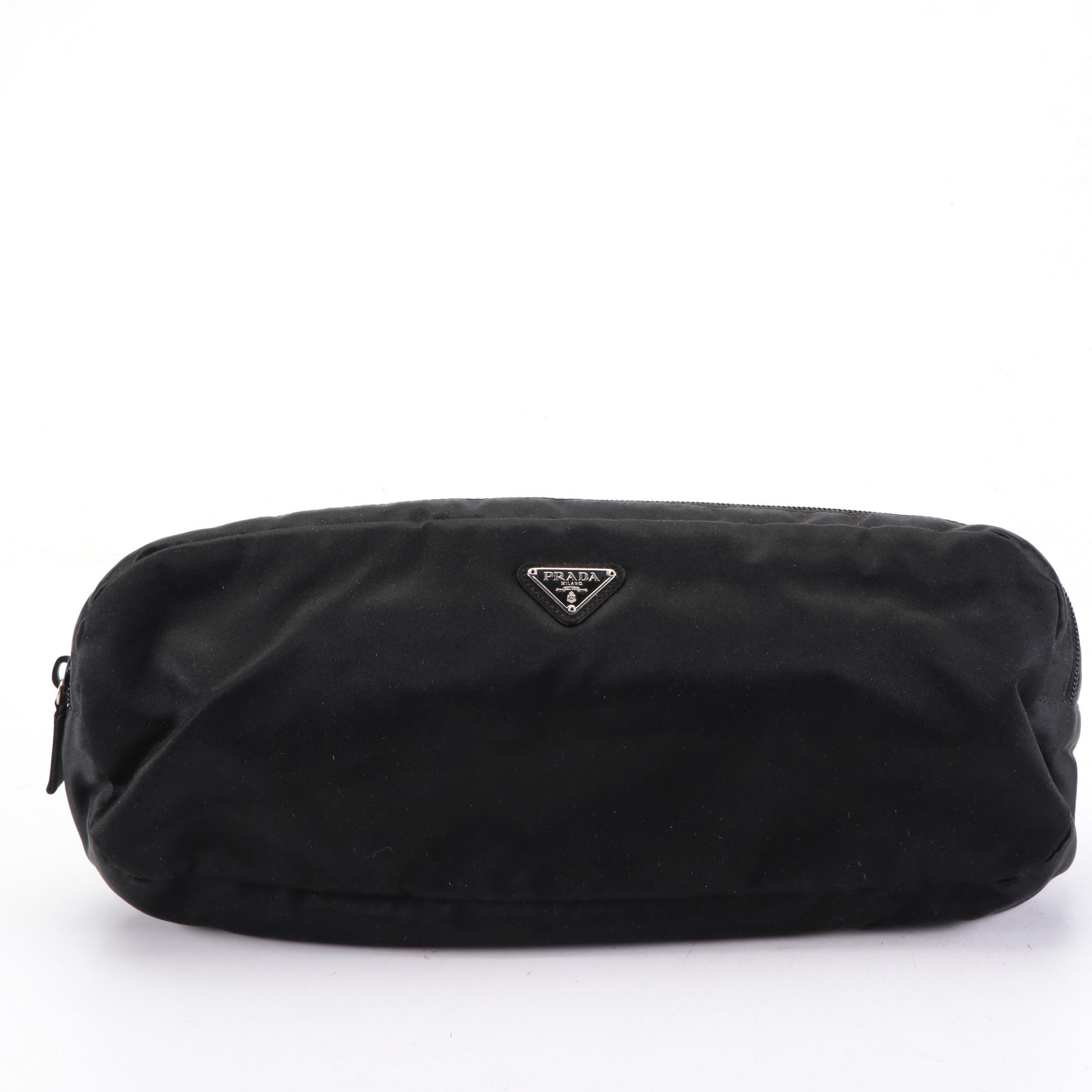 Prada Satin Zip Clutch and Small Zip Pouches