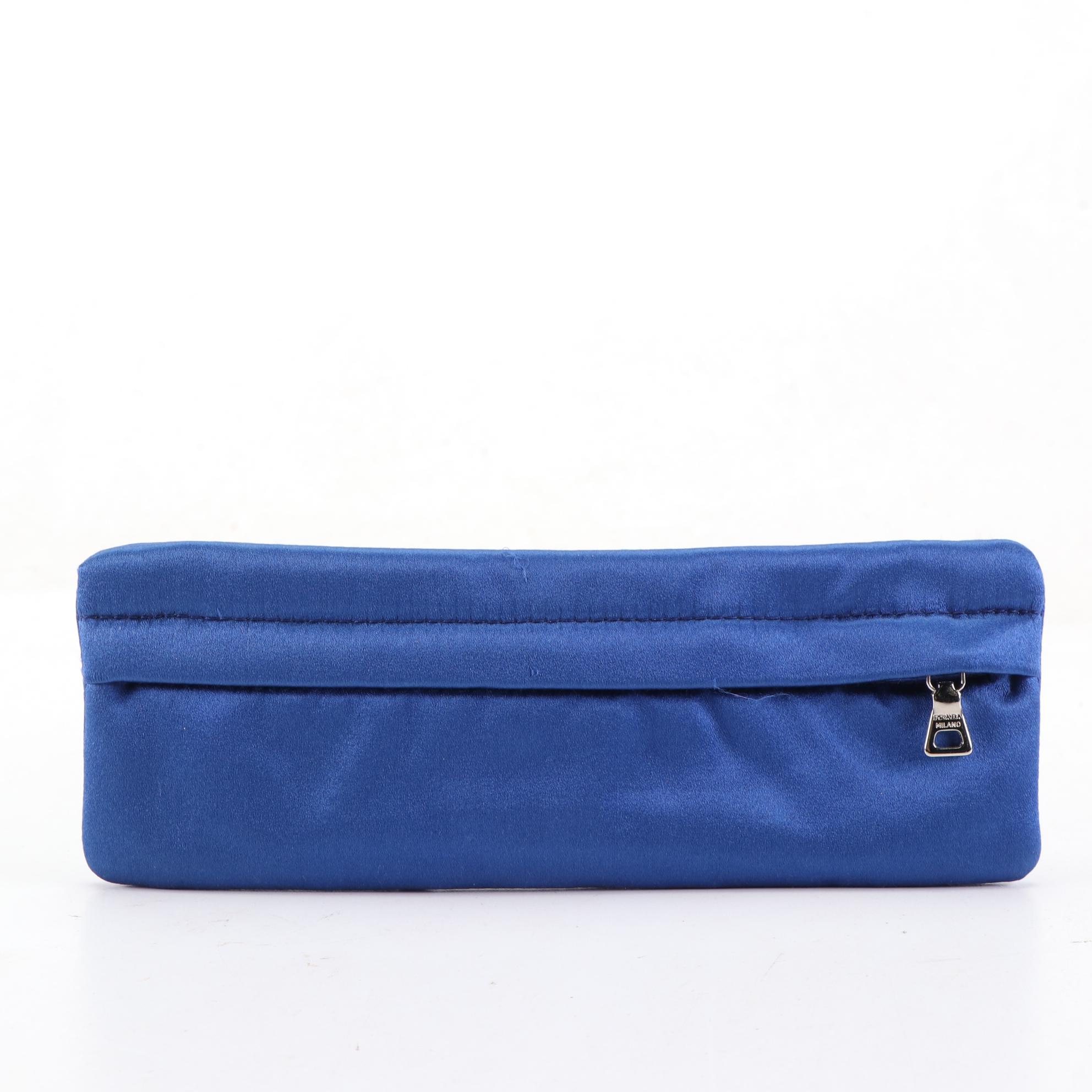 Prada Satin Zip Clutch and Small Zip Pouches