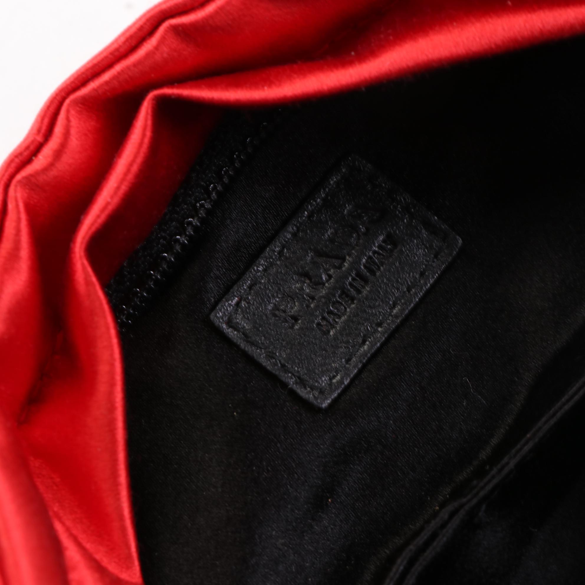 Prada Satin Zip Clutch and Small Zip Pouches