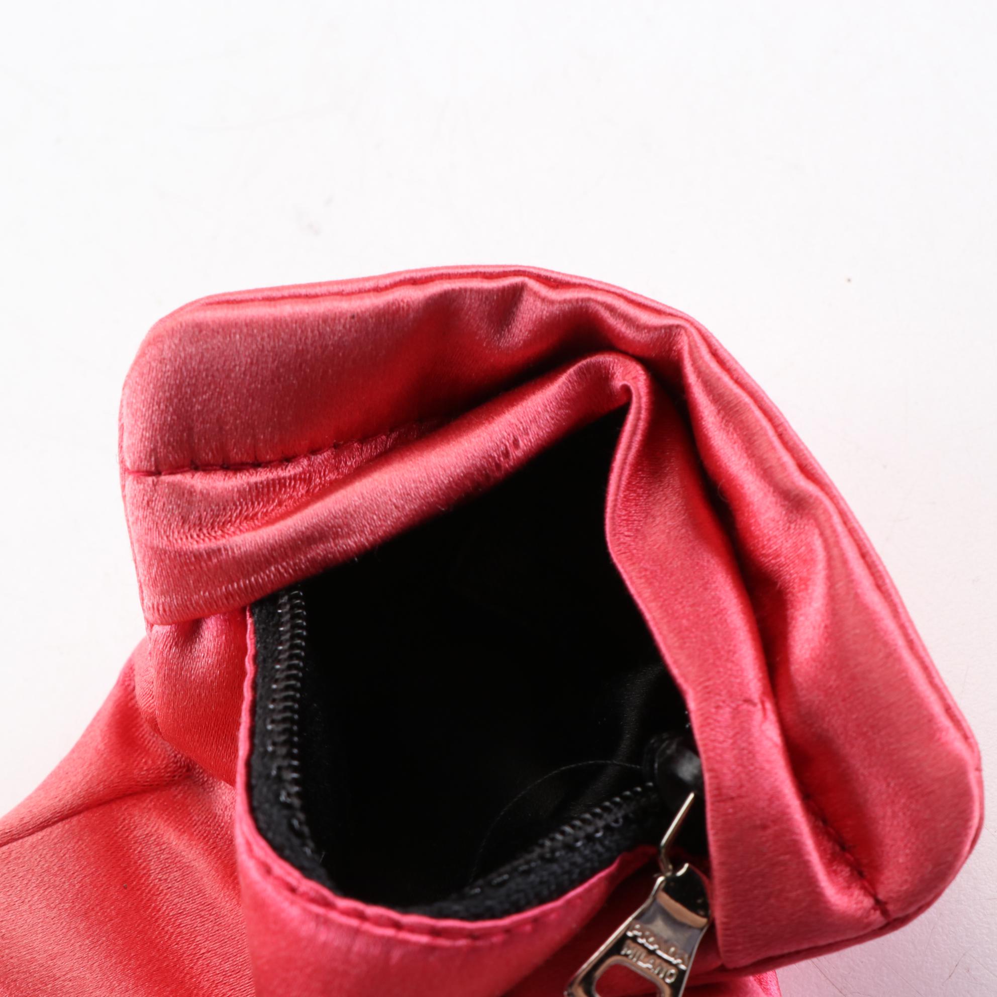 Prada Satin Zip Clutch and Small Zip Pouches
