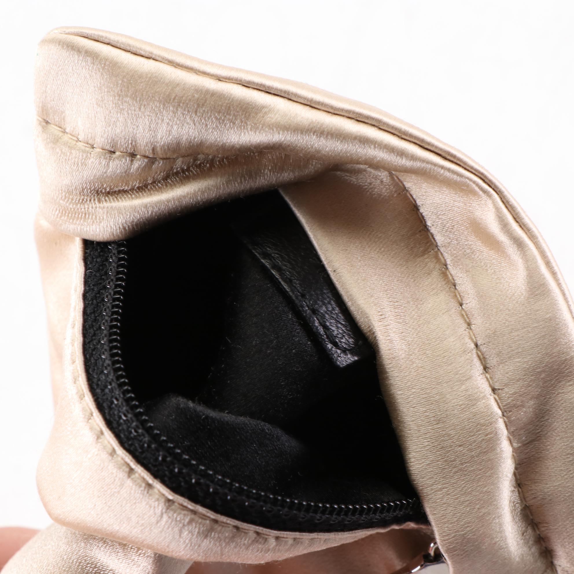 Prada Satin Zip Clutch and Small Zip Pouches