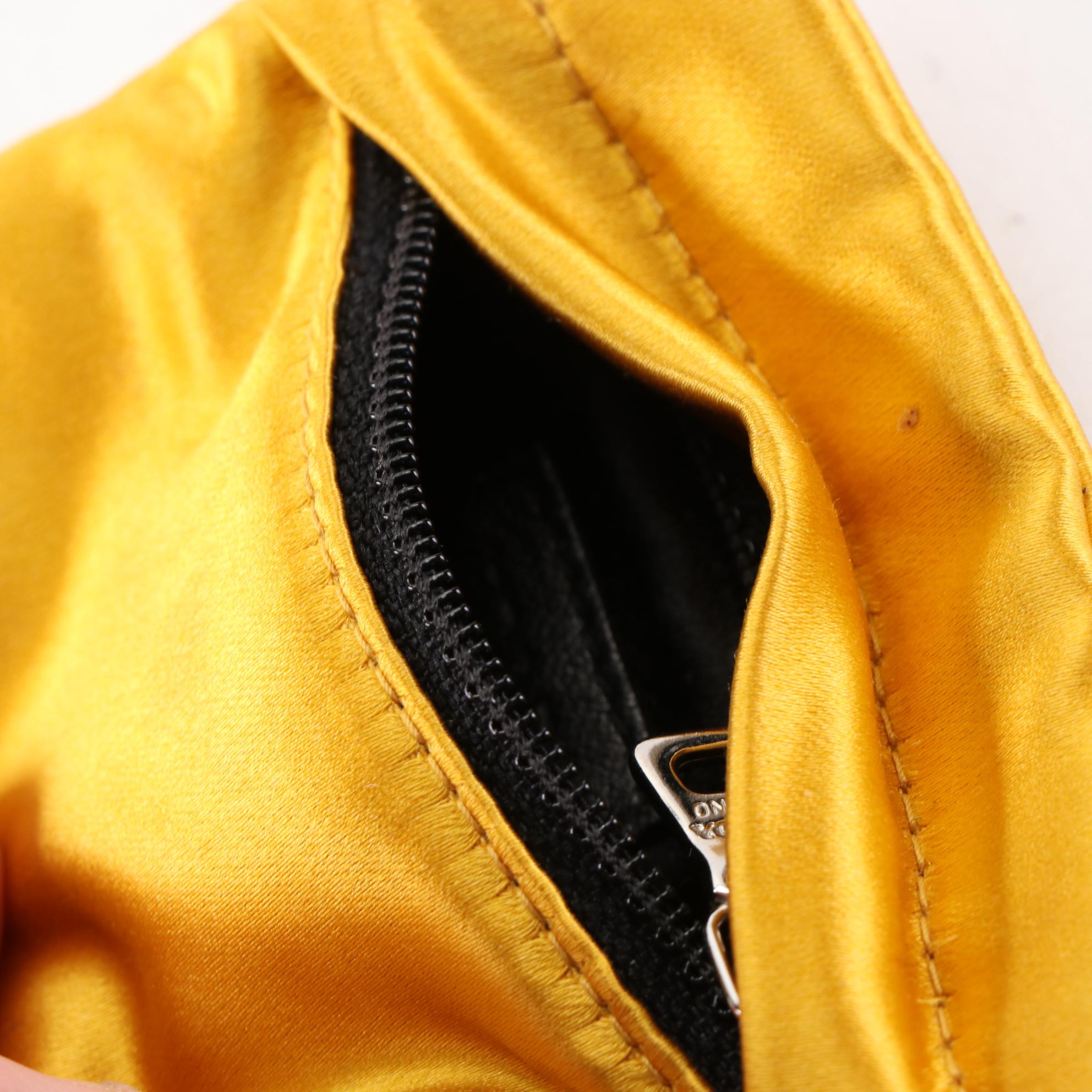 Prada Small Gaufre Leather Zip Clutch and Small Satin Zip Pouches