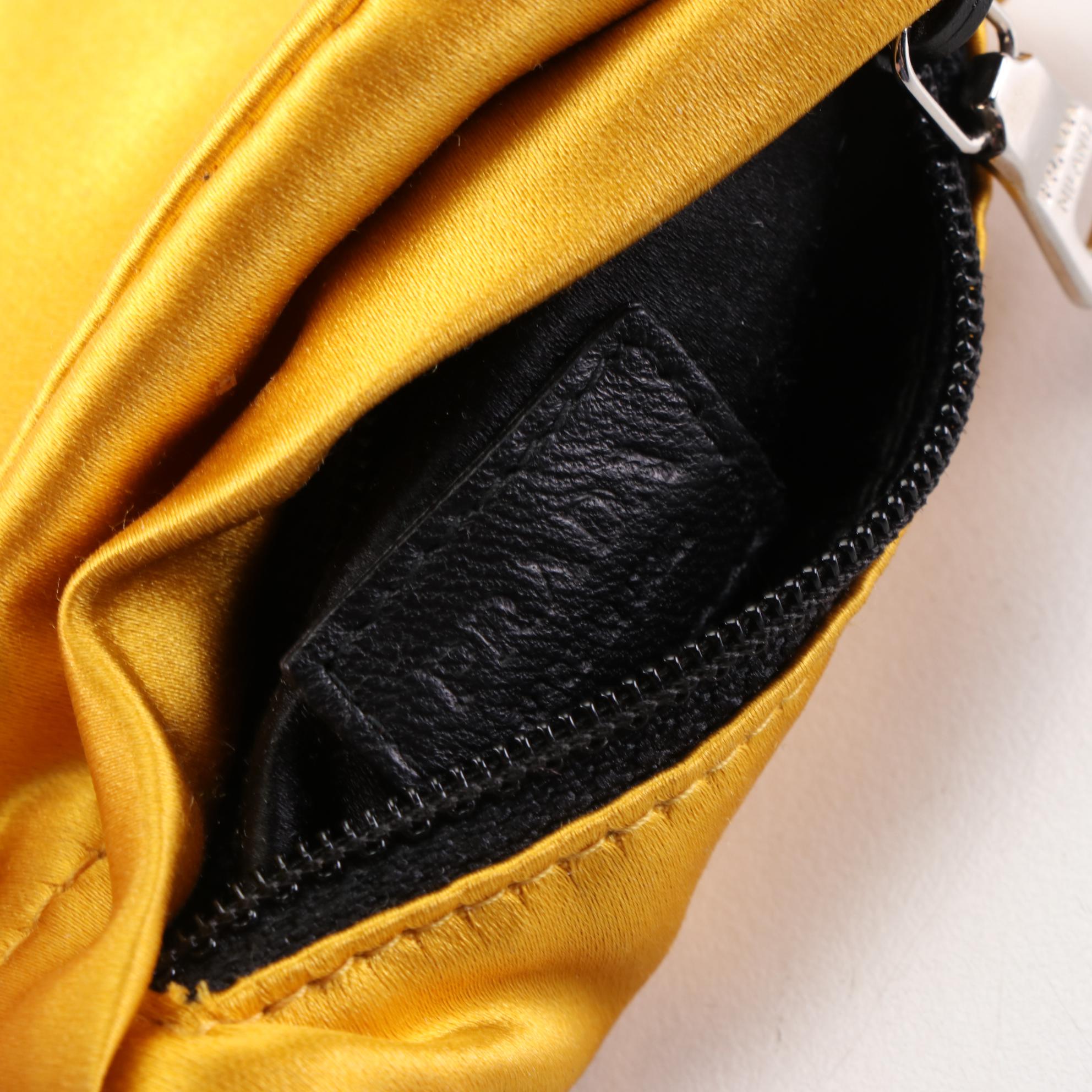 Prada Small Gaufre Leather Zip Clutch and Small Satin Zip Pouches