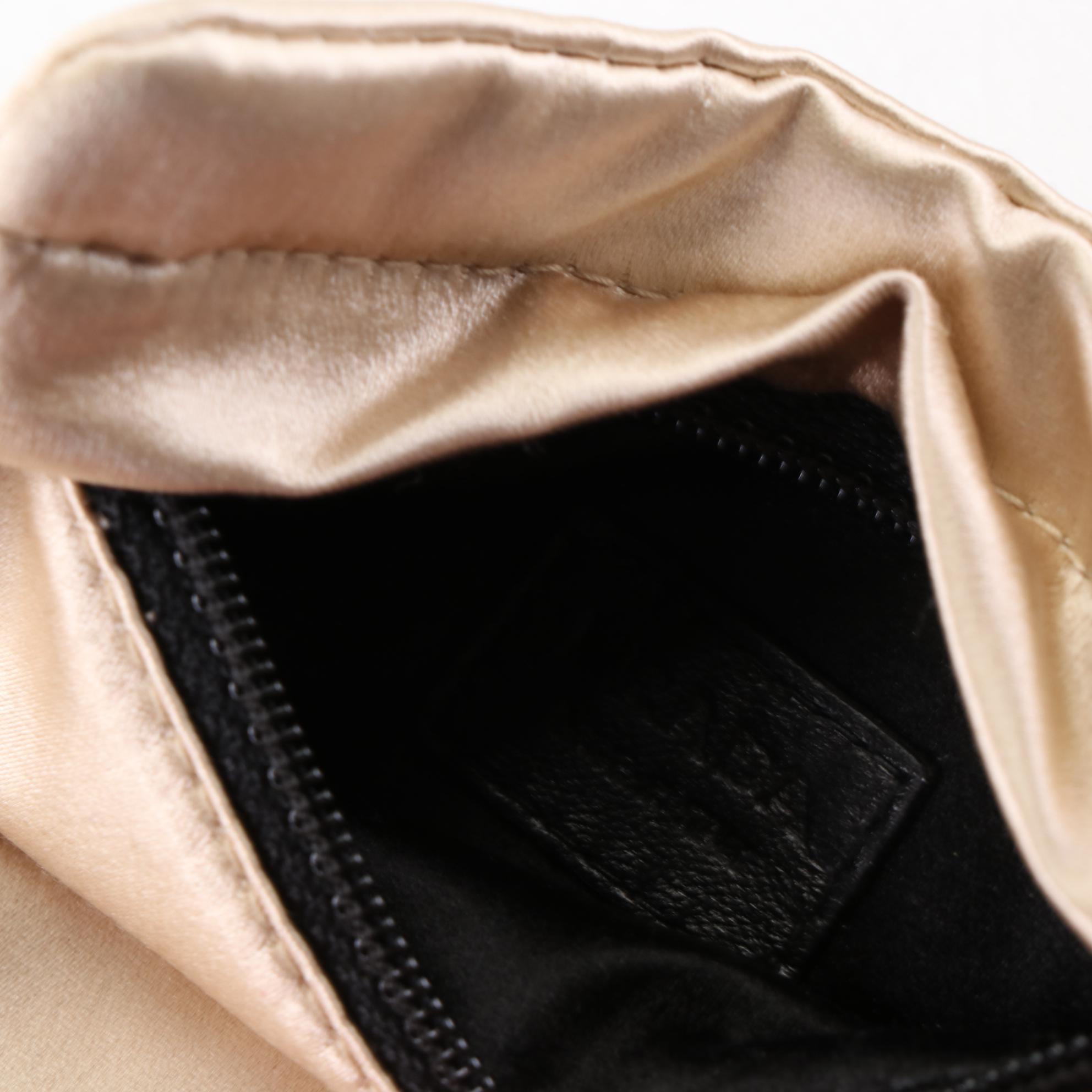 Prada Small Gaufre Leather Zip Clutch and Small Satin Zip Pouches