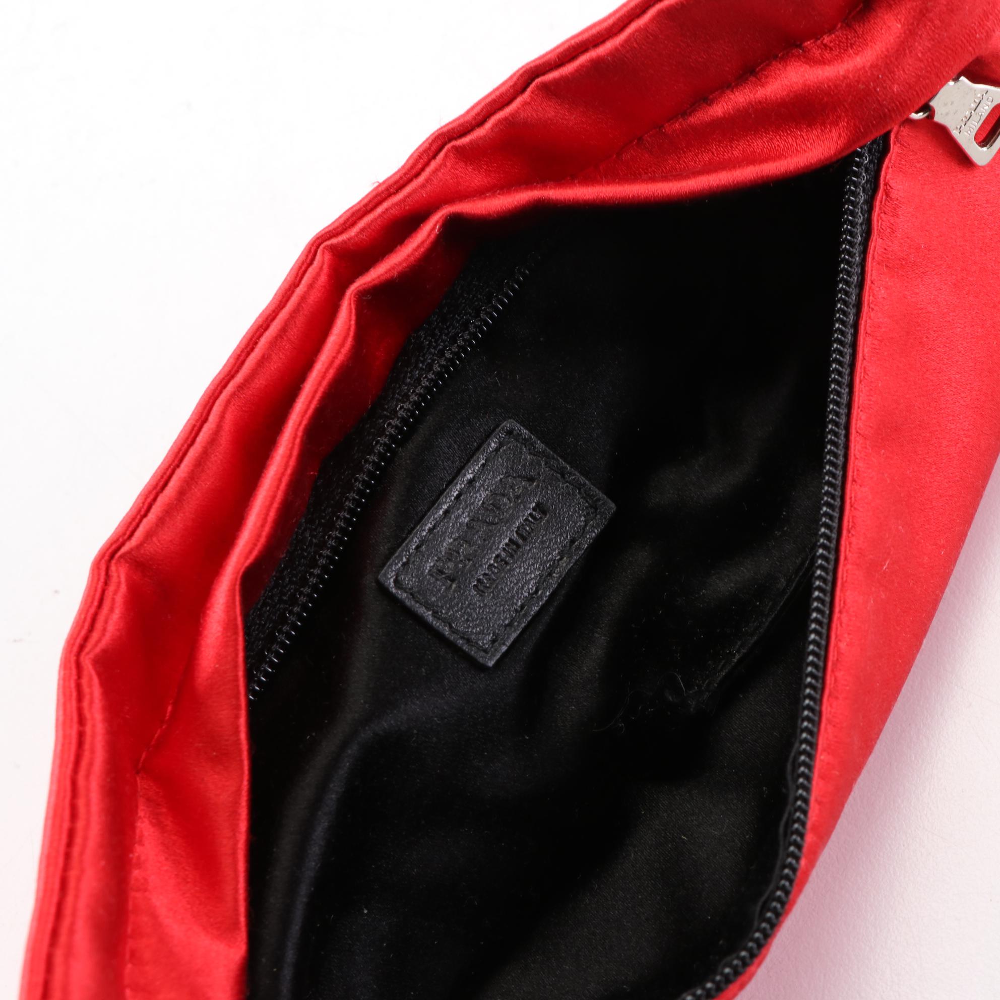 Prada Small Satin Zip Clutch and Small Zip Pouches