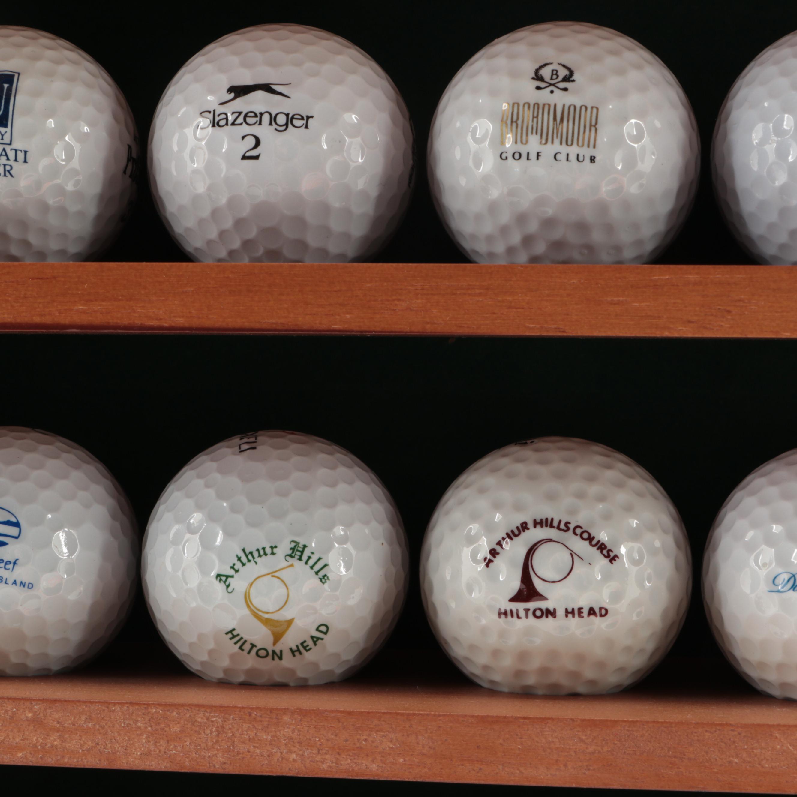 Golf Ball Collection and Display Shelf