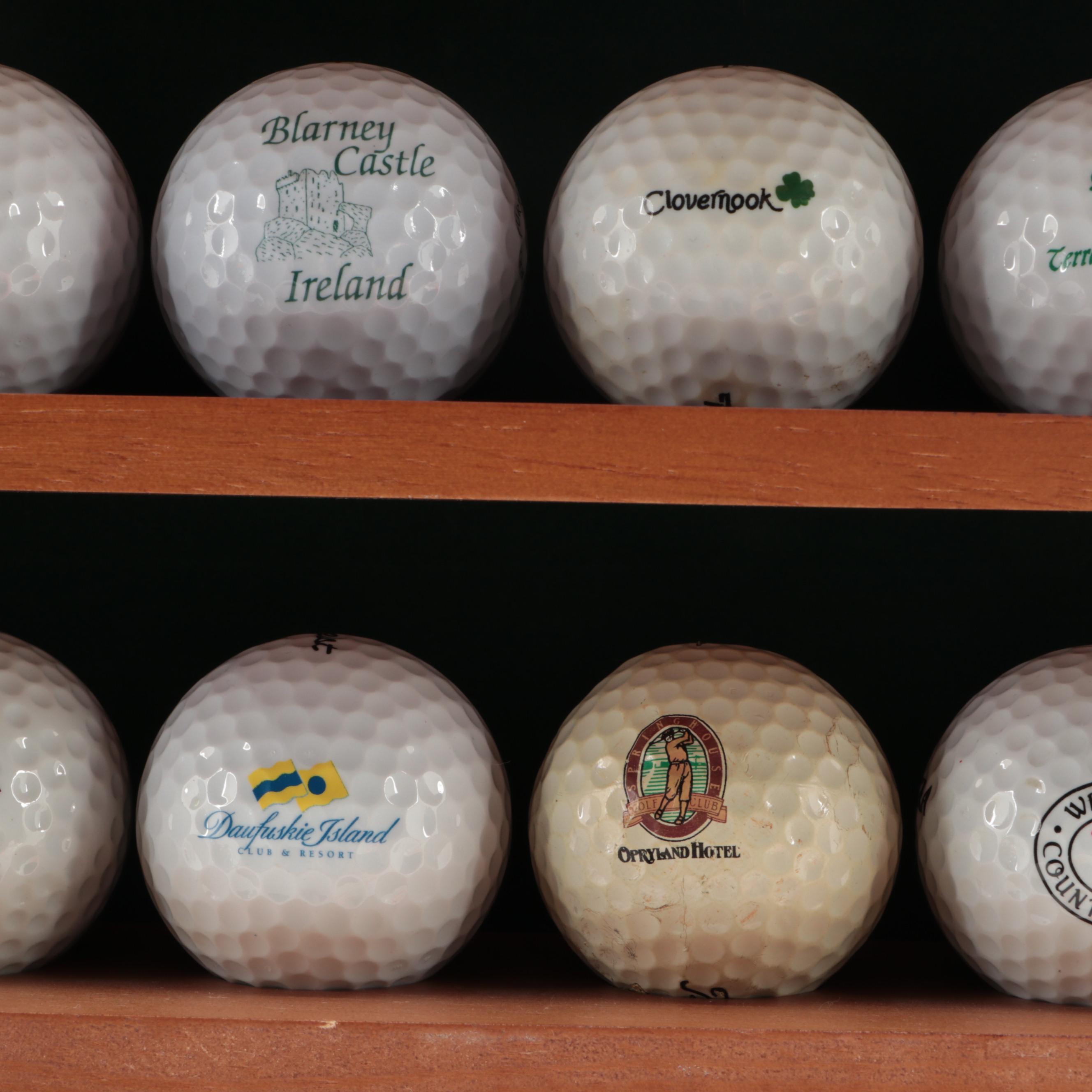 Golf Ball Collection and Display Shelf