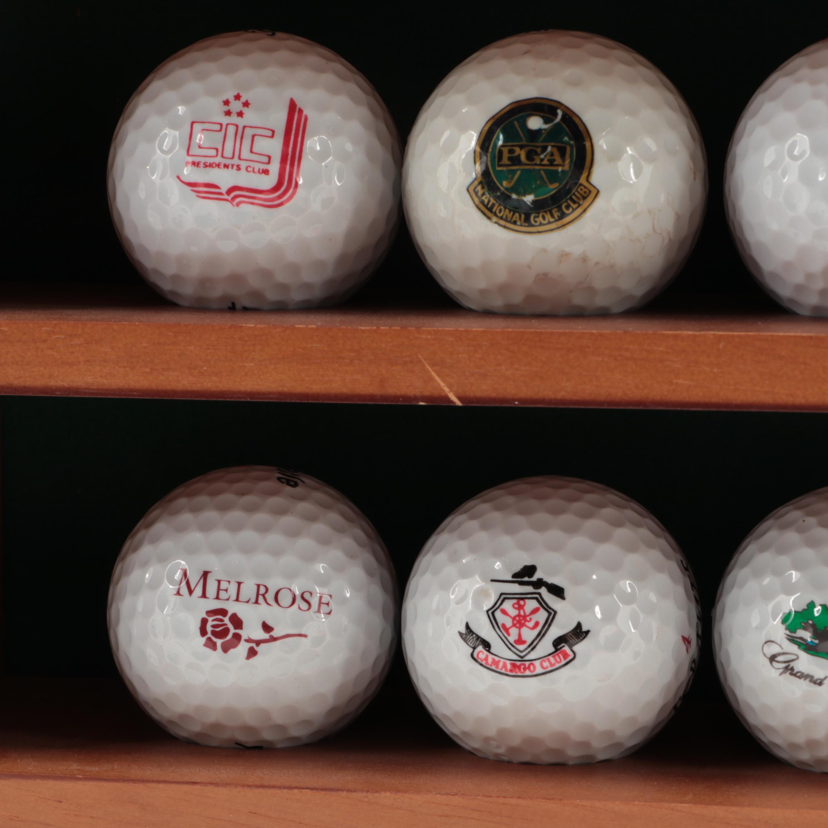 Golf Ball Collection and Display Shelf