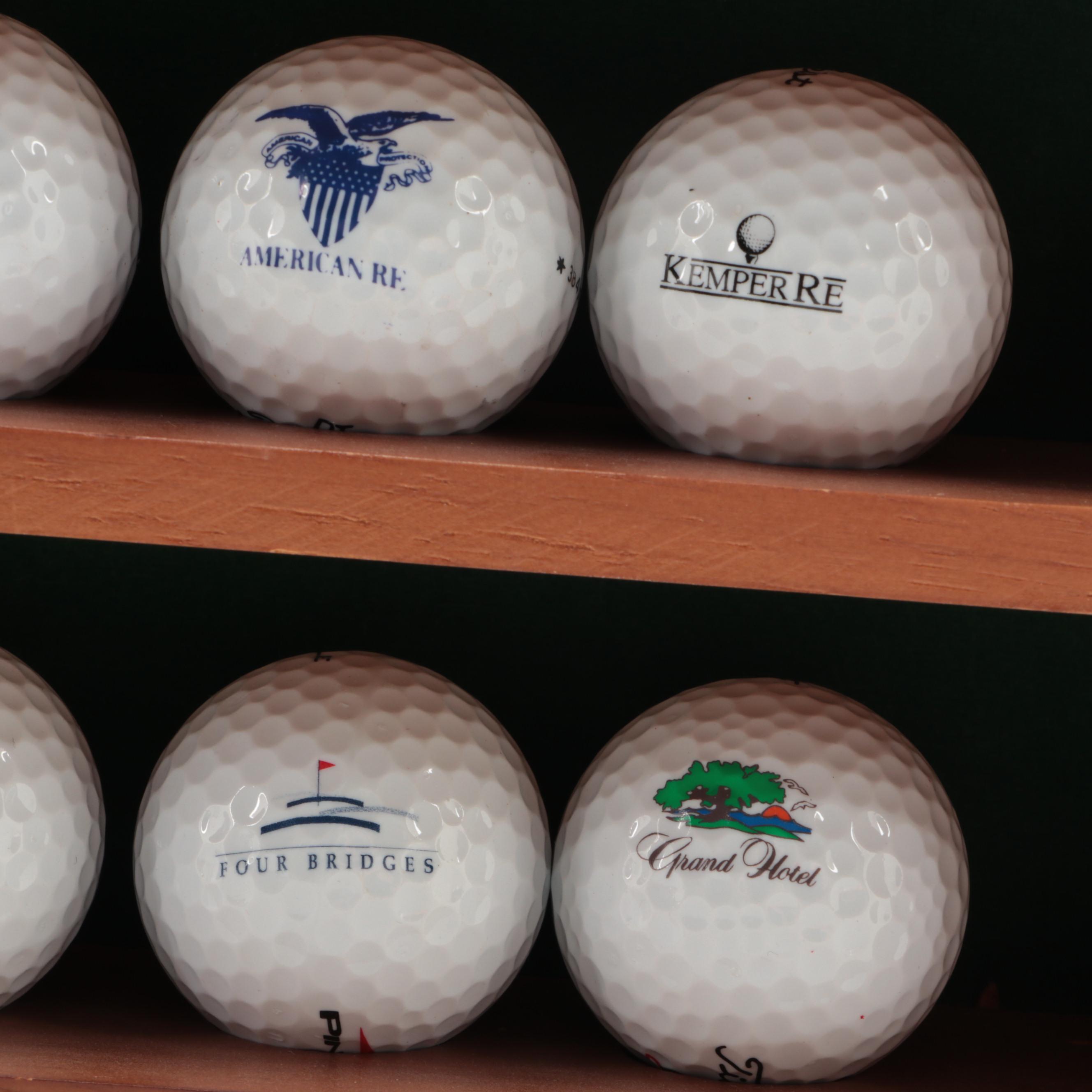 Golf Ball Collection and Display Shelf