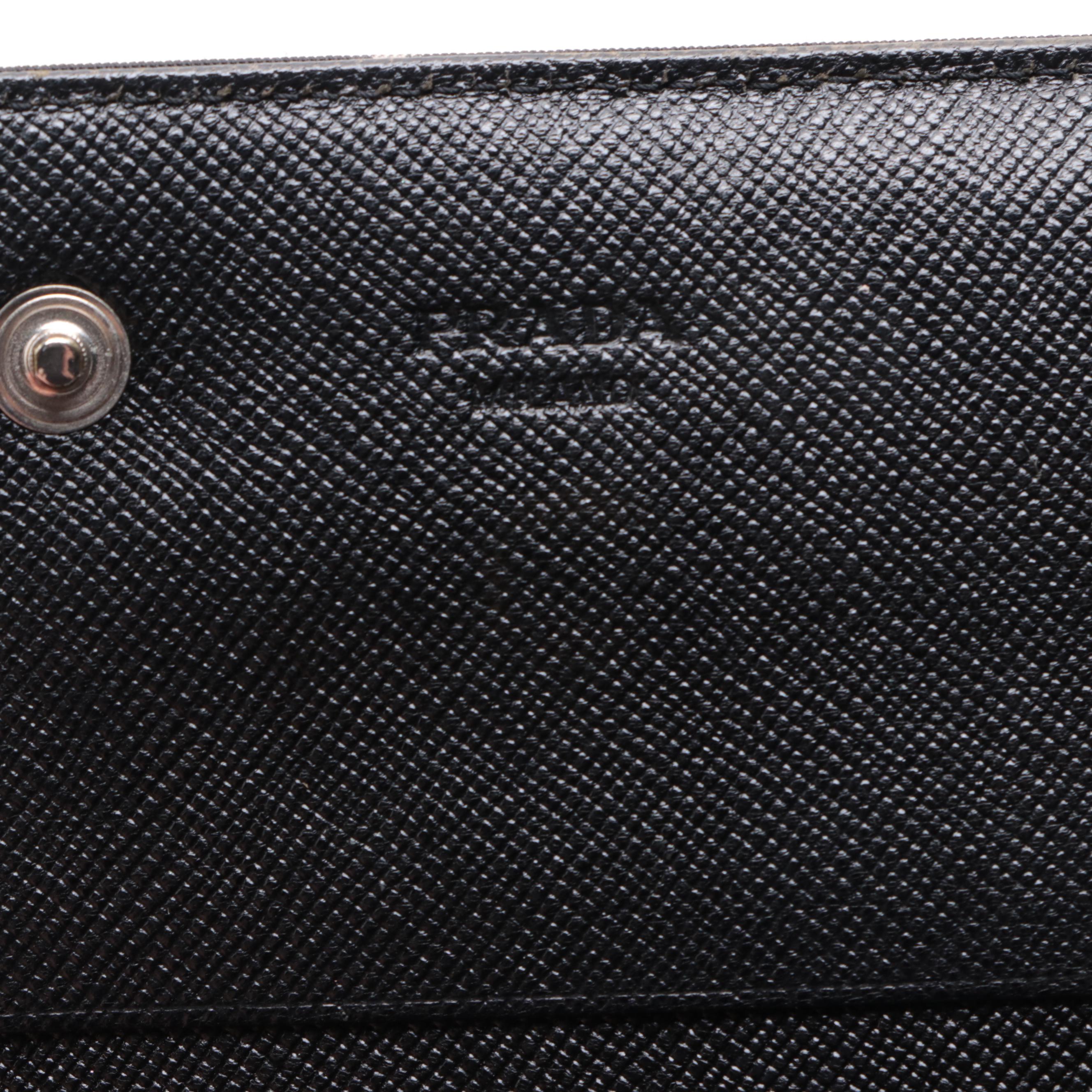 Prada Tessuto Accordion Wallet in Black Nylon
