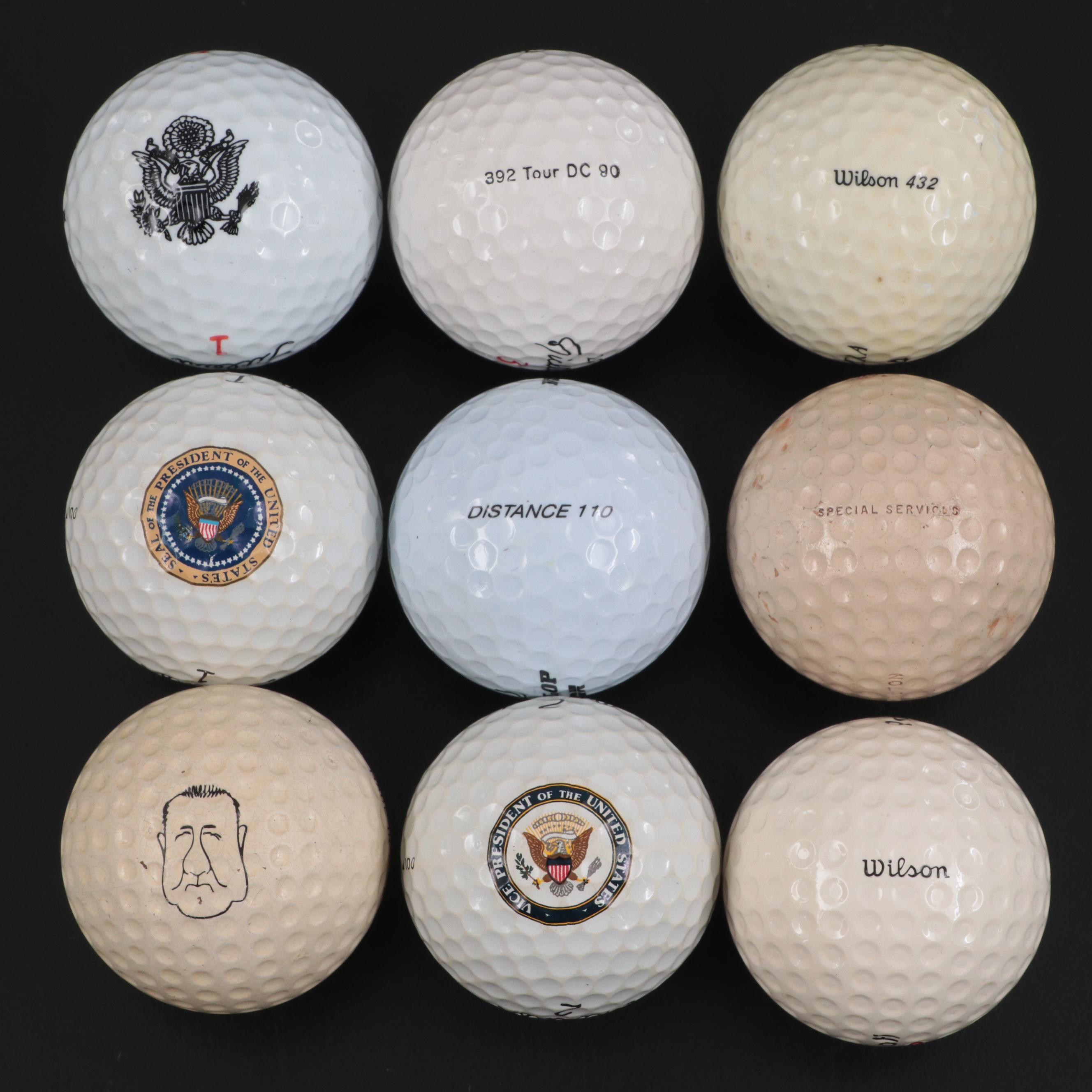 Presidential and Military Golf Balls with Bill Clinton, Gerald Ford, and More