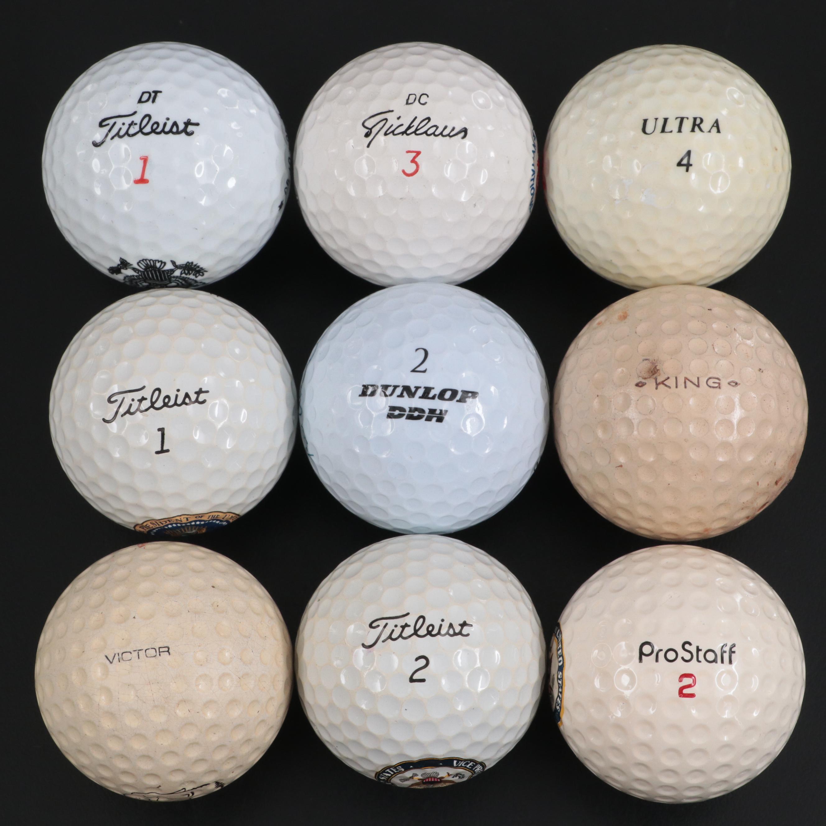 Presidential and Military Golf Balls with Bill Clinton, Gerald Ford, and More