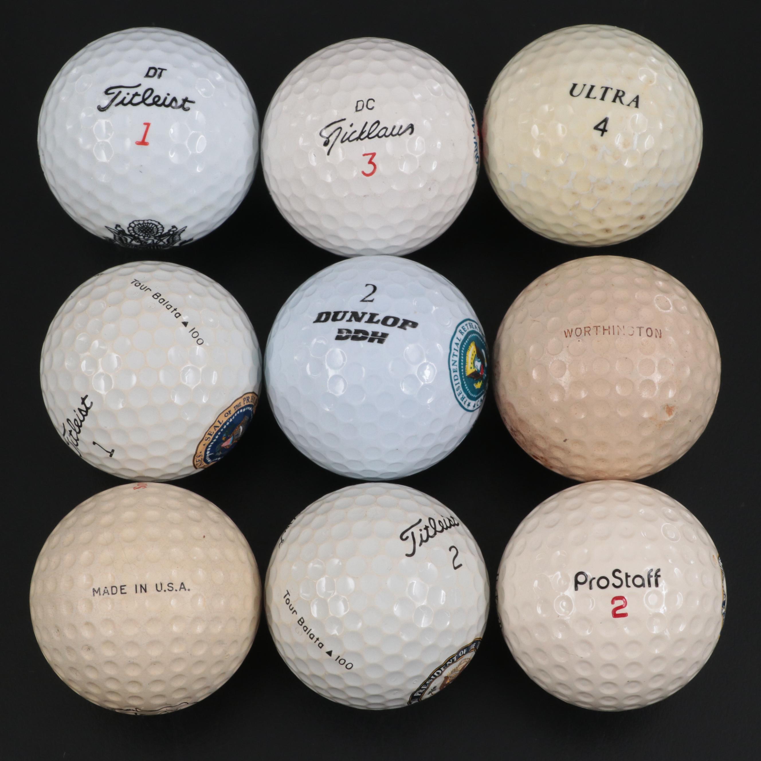 Presidential and Military Golf Balls with Bill Clinton, Gerald Ford, and More