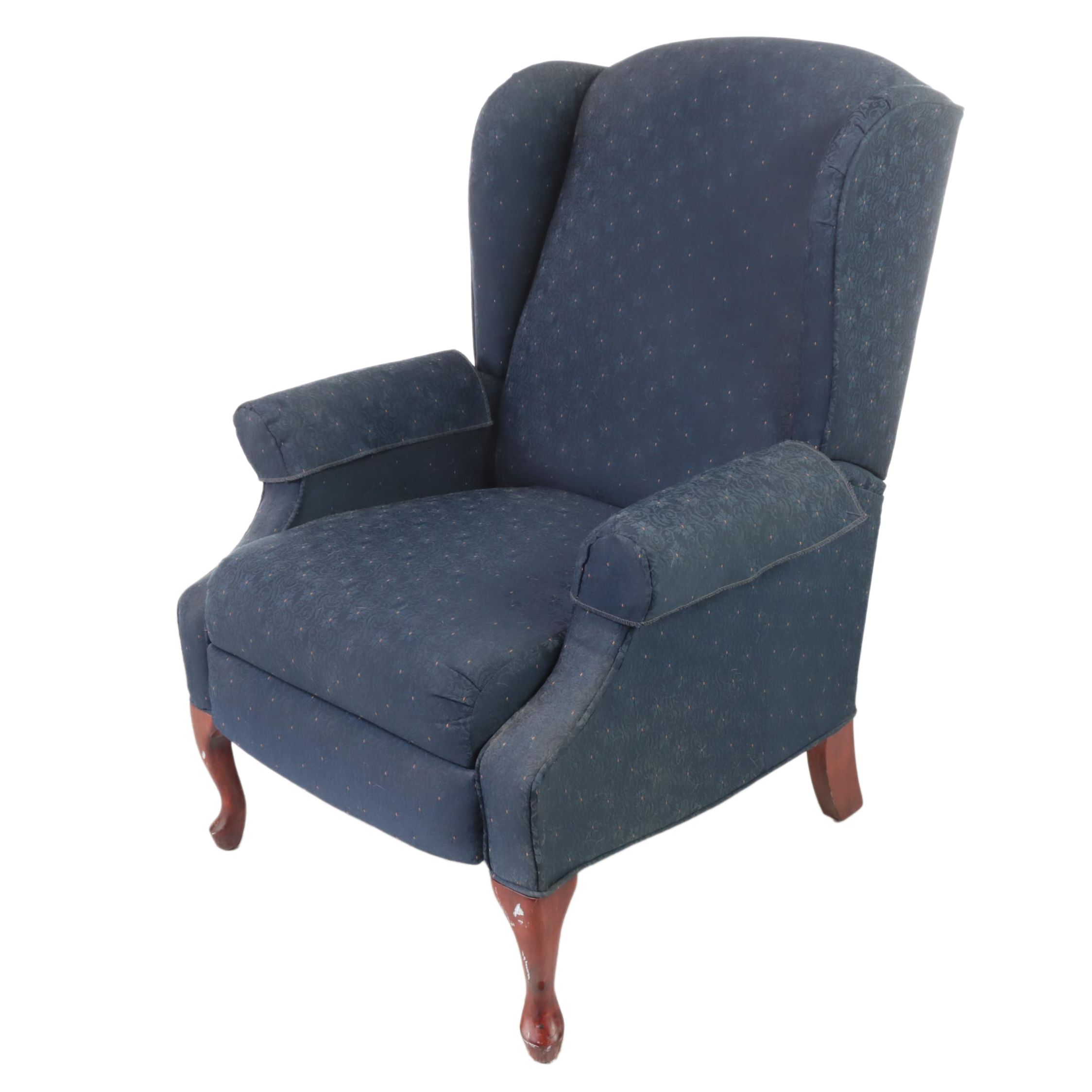 Queen Anne Style Wingback Manual Recliner Chair