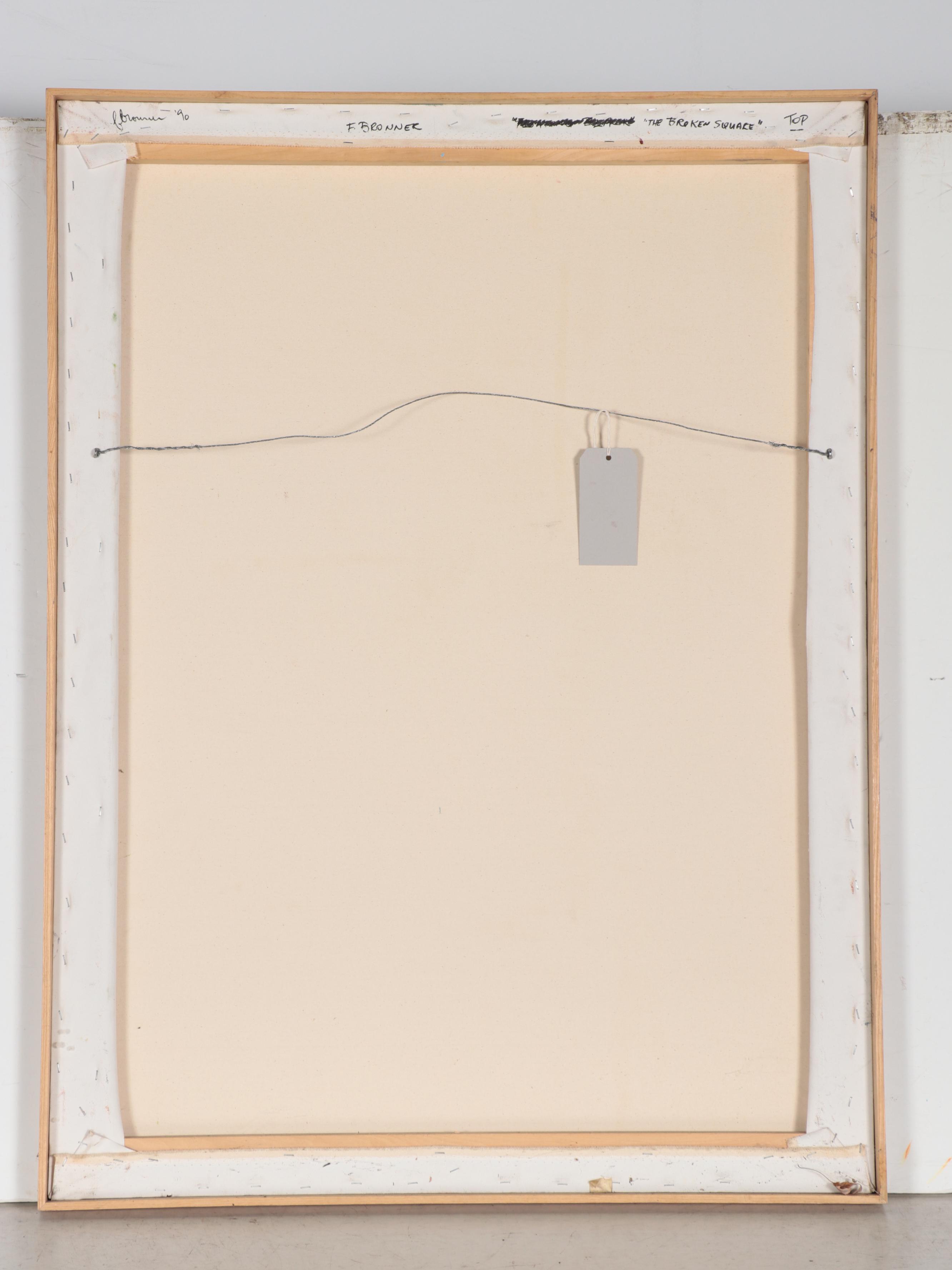 Felix Bronner Large-Scale Oil Painting "The Broken Square," 1990