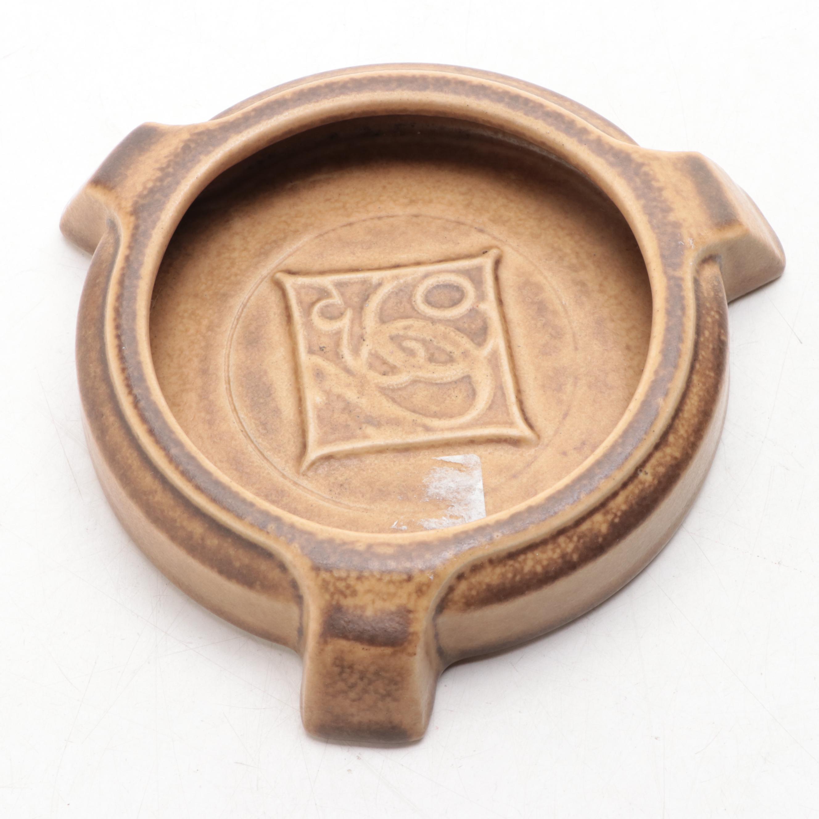 Rookwood Pottery Harp and Other Matte Glaze Ashtray, 1920s