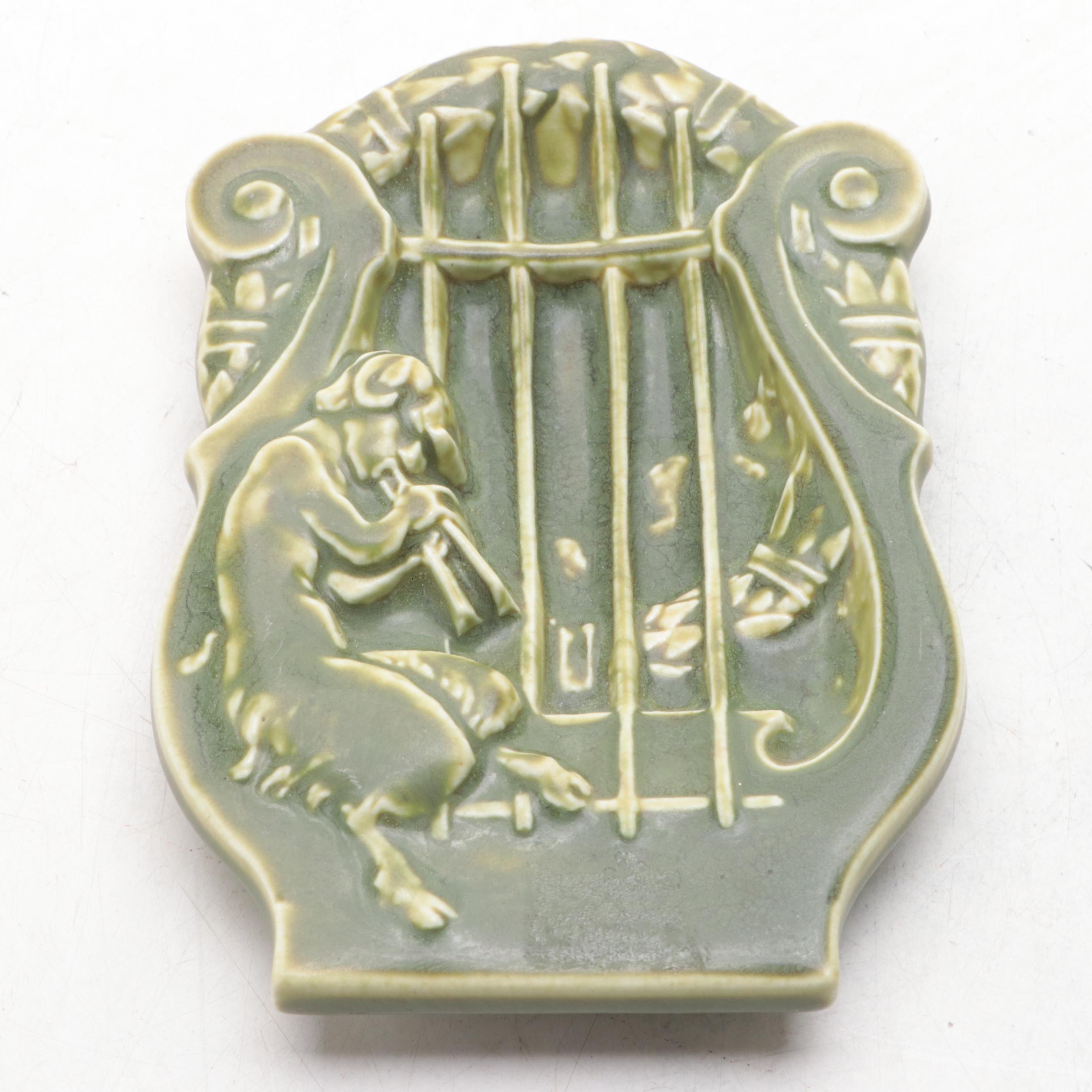 Rookwood Pottery Harp and Other Matte Glaze Ashtray, 1920s