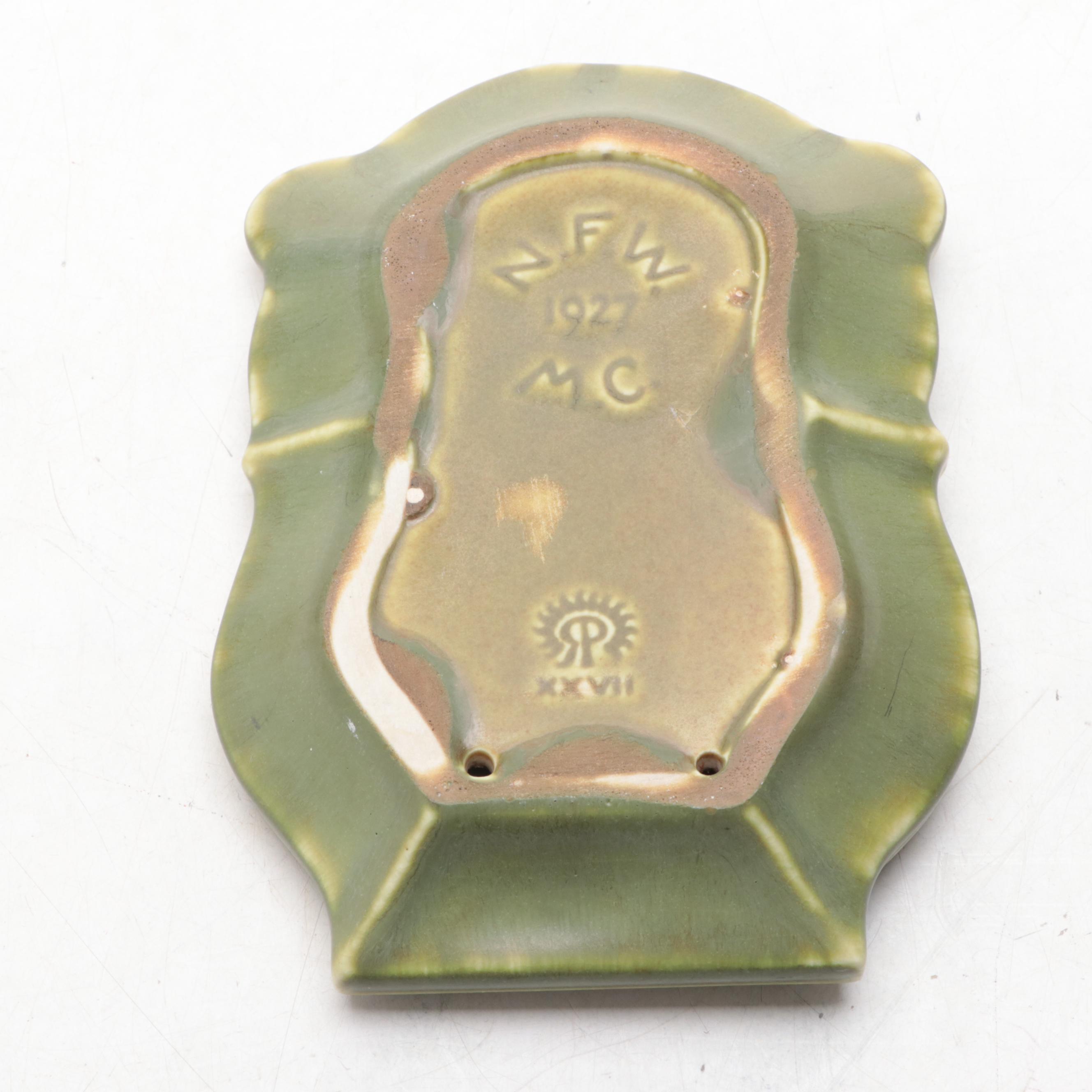 Rookwood Pottery Harp and Other Matte Glaze Ashtray, 1920s