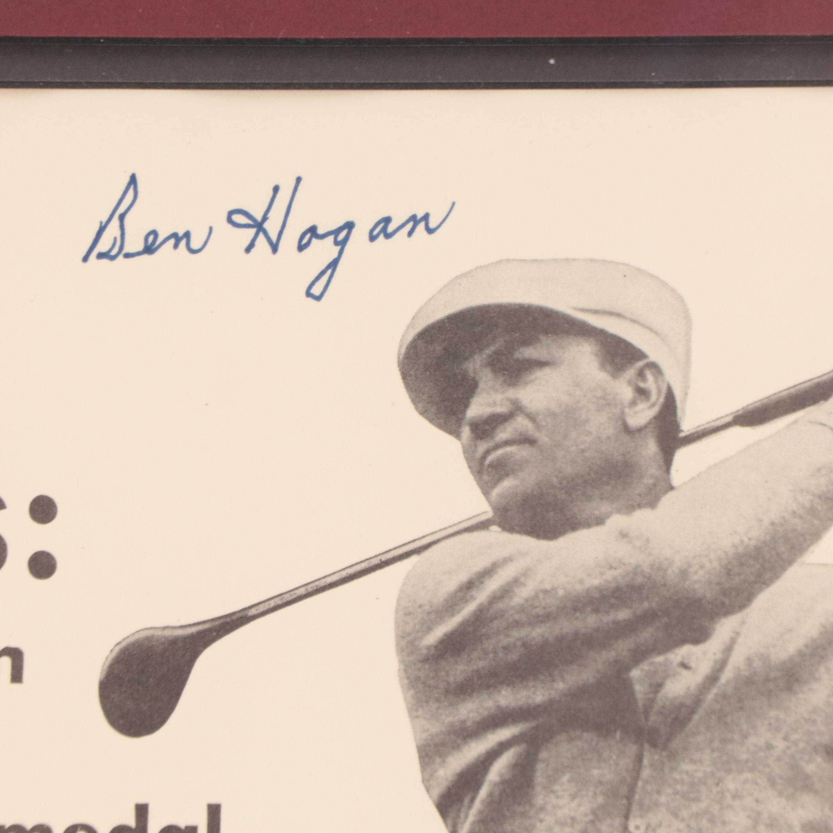 Ben Hogan Signed LIFE Magazine Advertisement in Matted Display