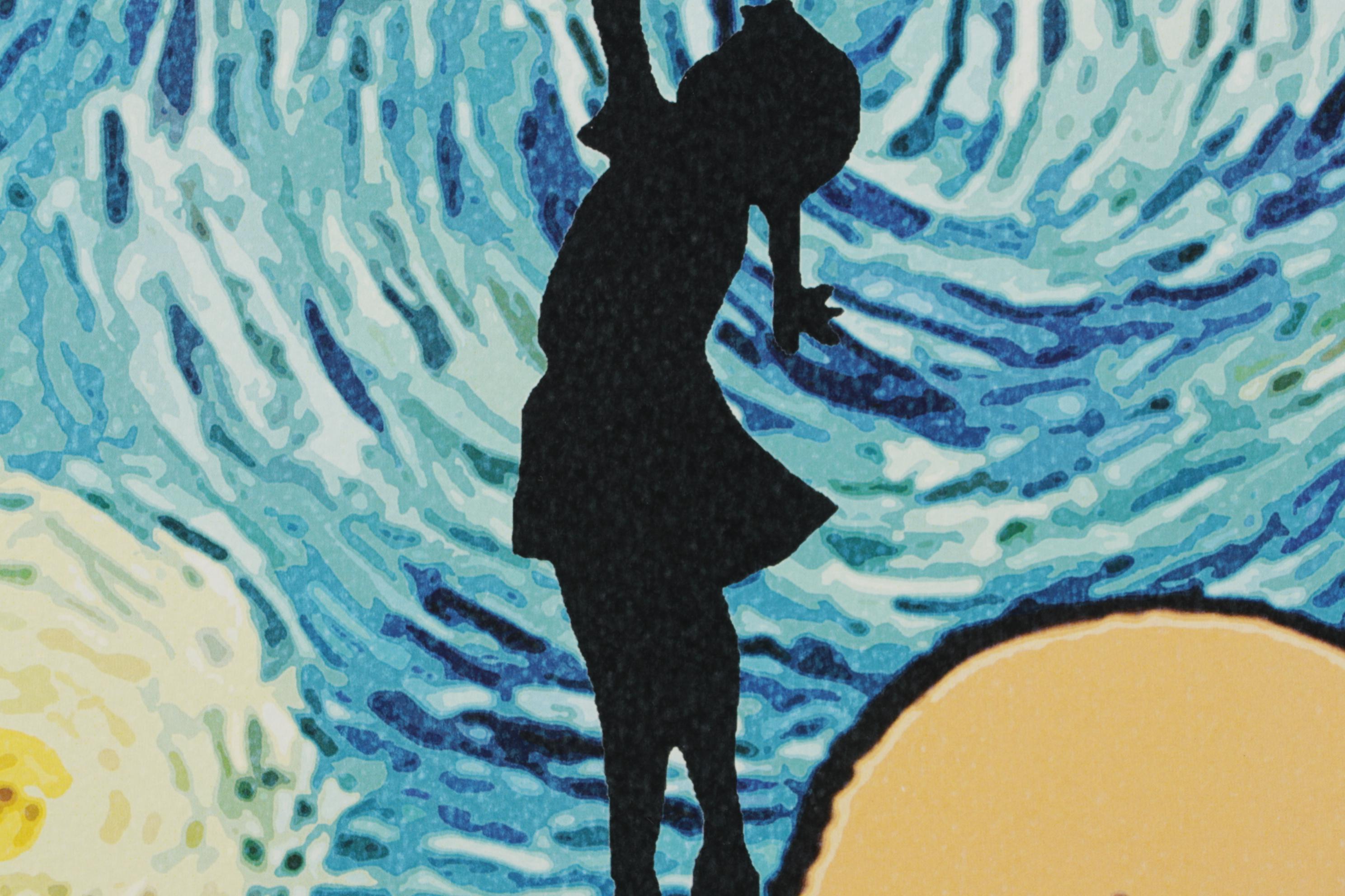 Death NYC Pop Art Graphic Print of Charlie Brown and Snoopy with Starry Night