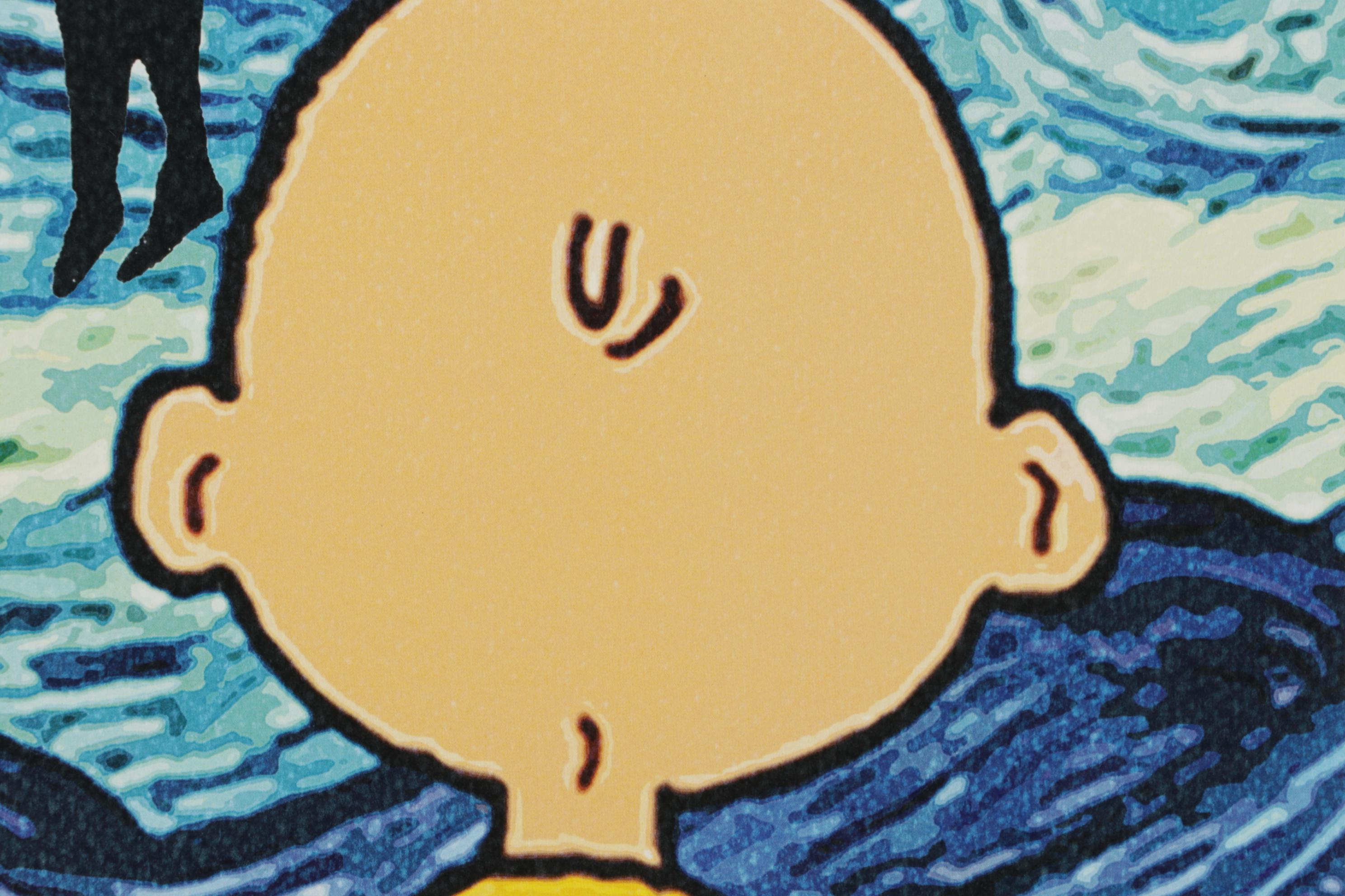 Death NYC Pop Art Graphic Print of Charlie Brown and Snoopy with Starry Night