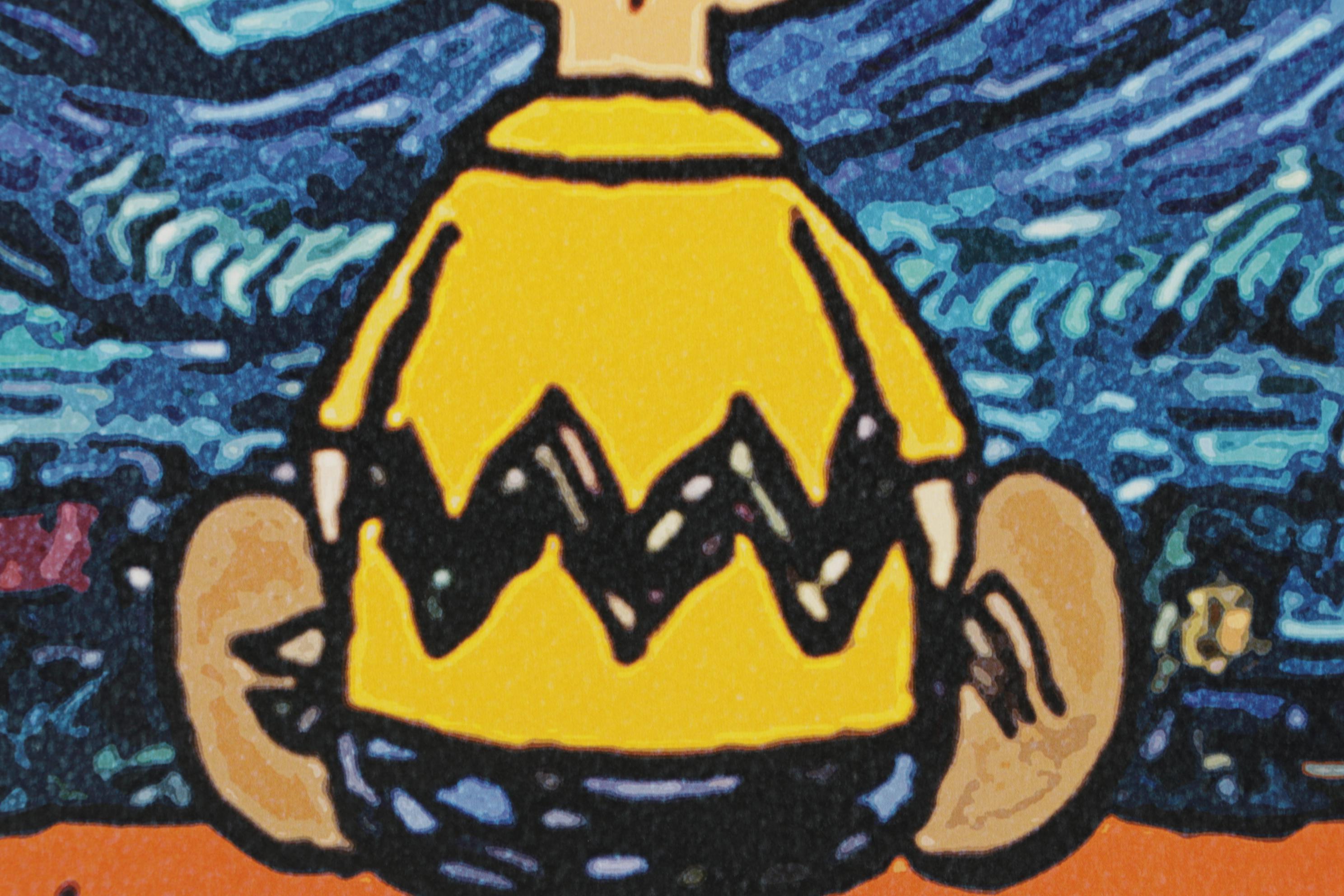 Death NYC Pop Art Graphic Print of Charlie Brown and Snoopy with Starry Night