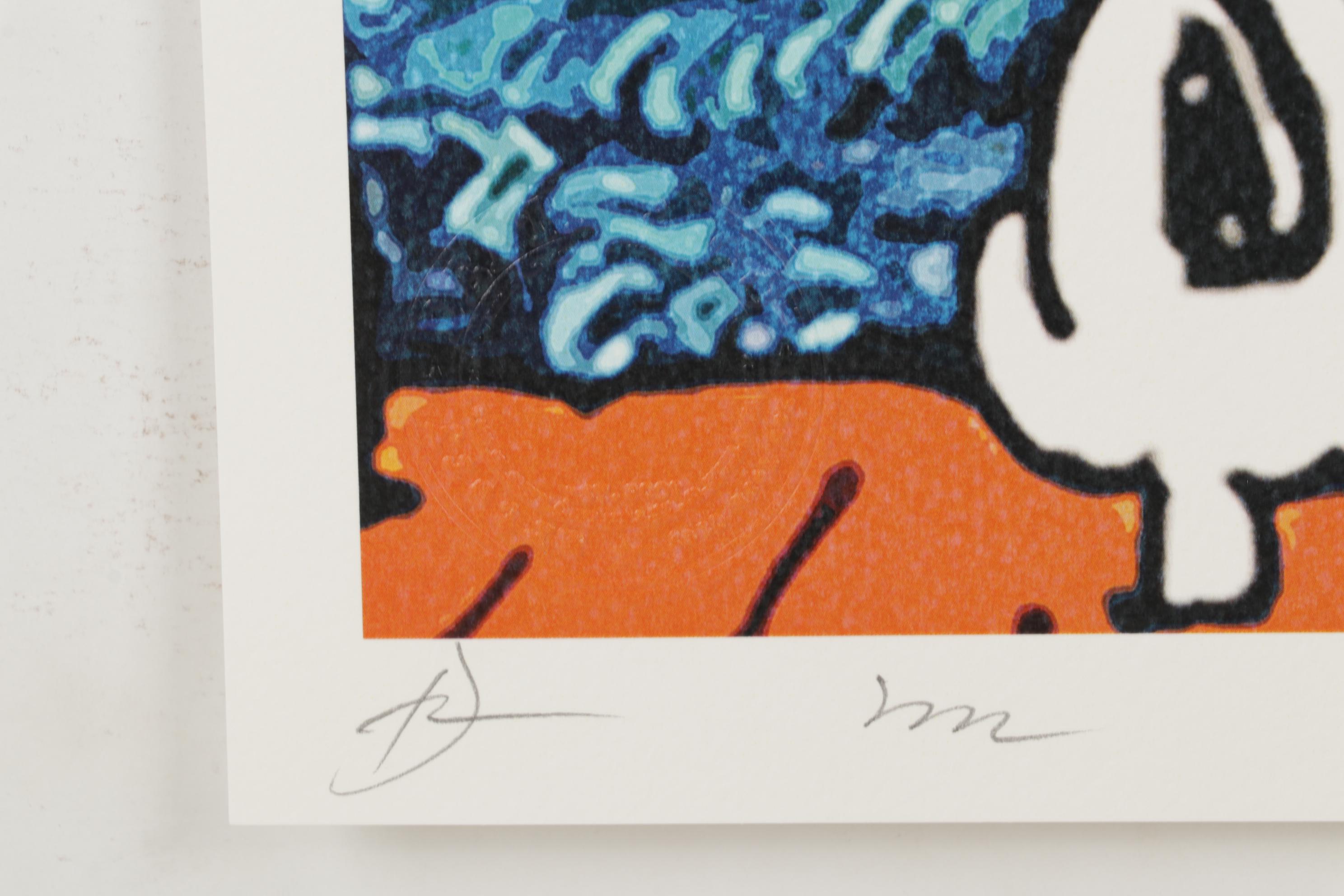 Death NYC Pop Art Graphic Print of Charlie Brown and Snoopy with Starry Night