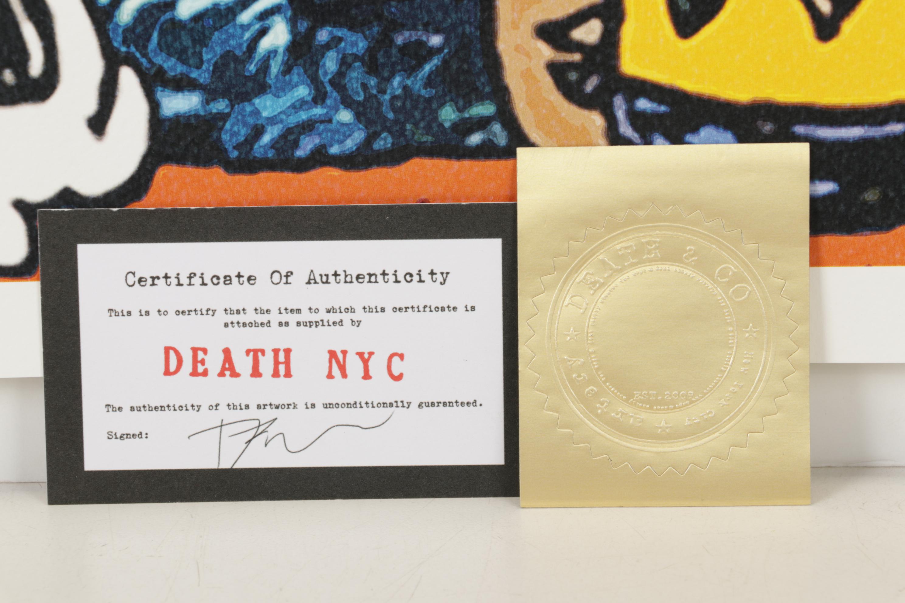 Death NYC Pop Art Graphic Print of Charlie Brown and Snoopy with Starry Night