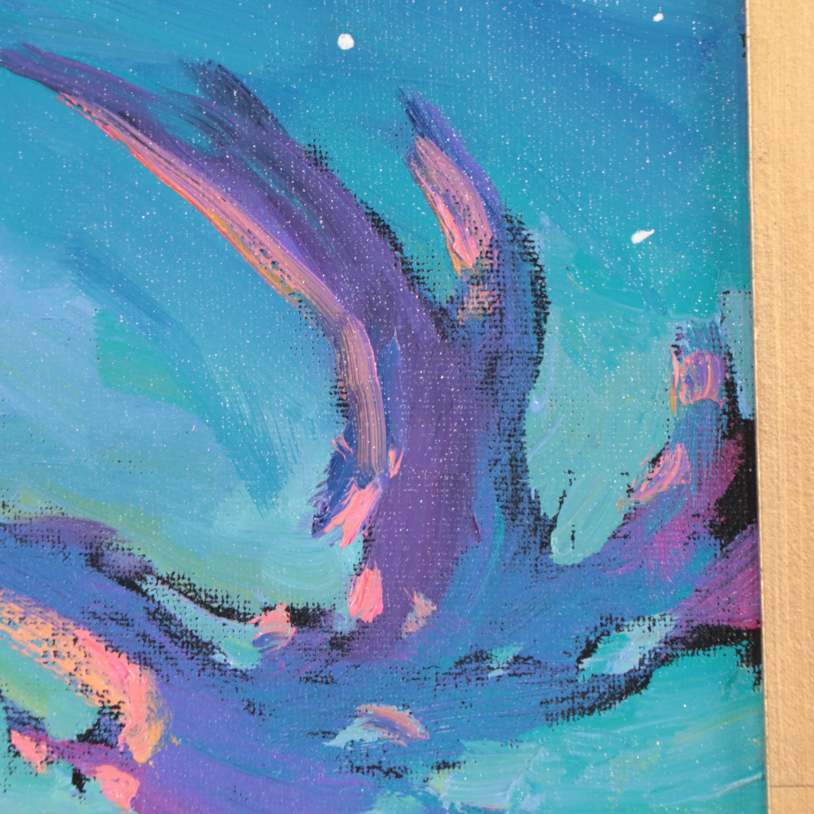 William Hawkins Oil Painting of Moonlit Landscape, 2023