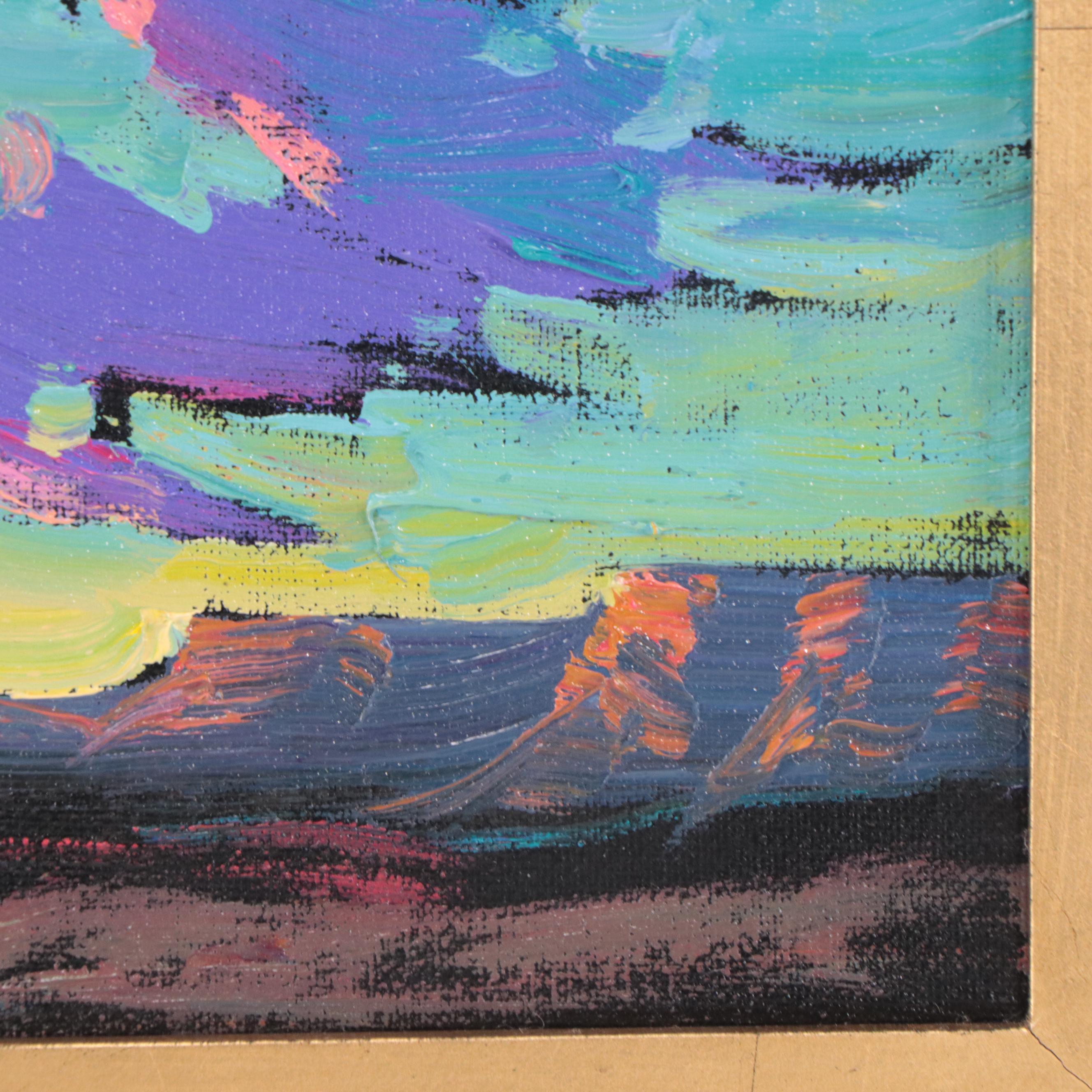 William Hawkins Oil Painting of Moonlit Landscape, 2023