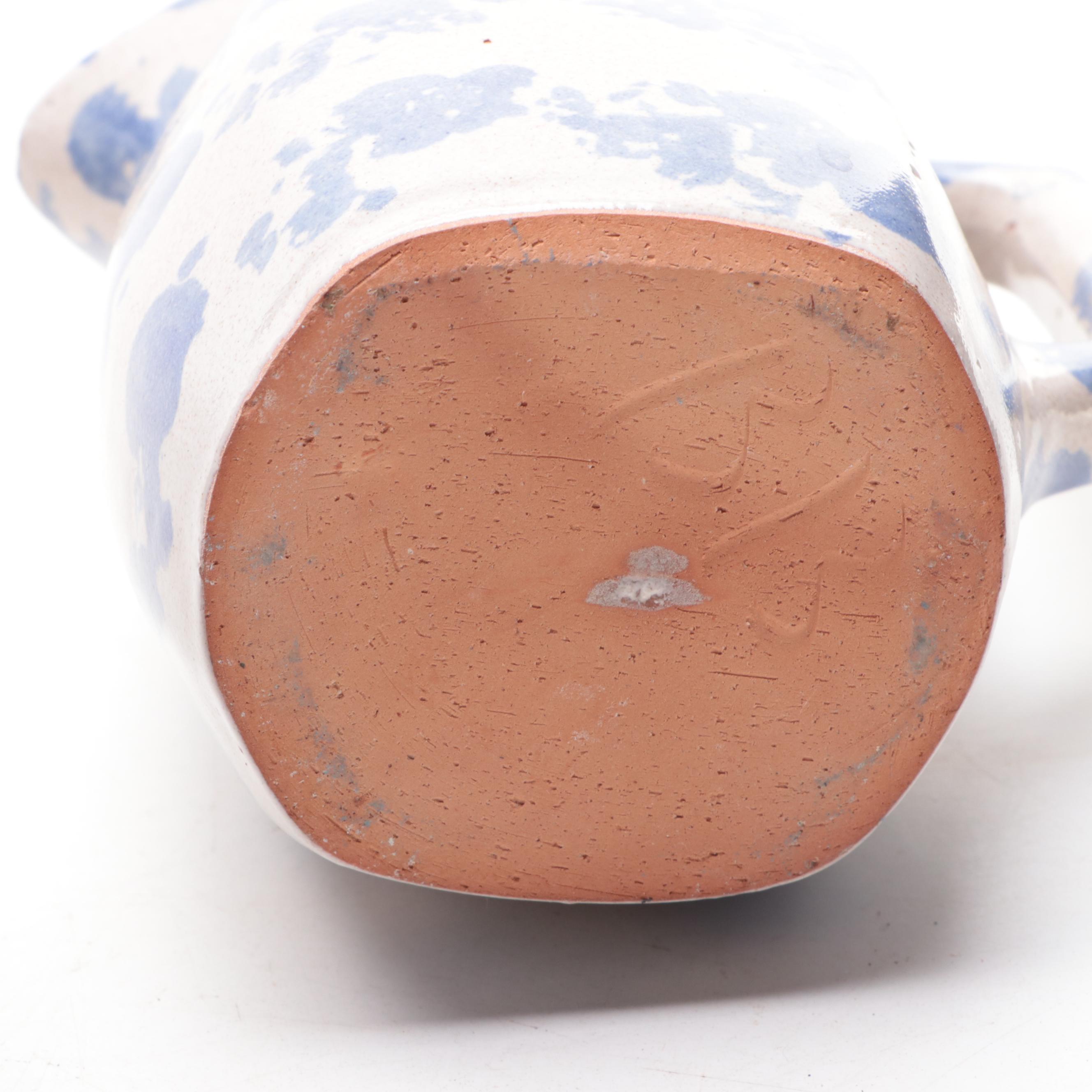 Bastine Pottery Stoneware Pitcher with Other Stoneware Art Pottery