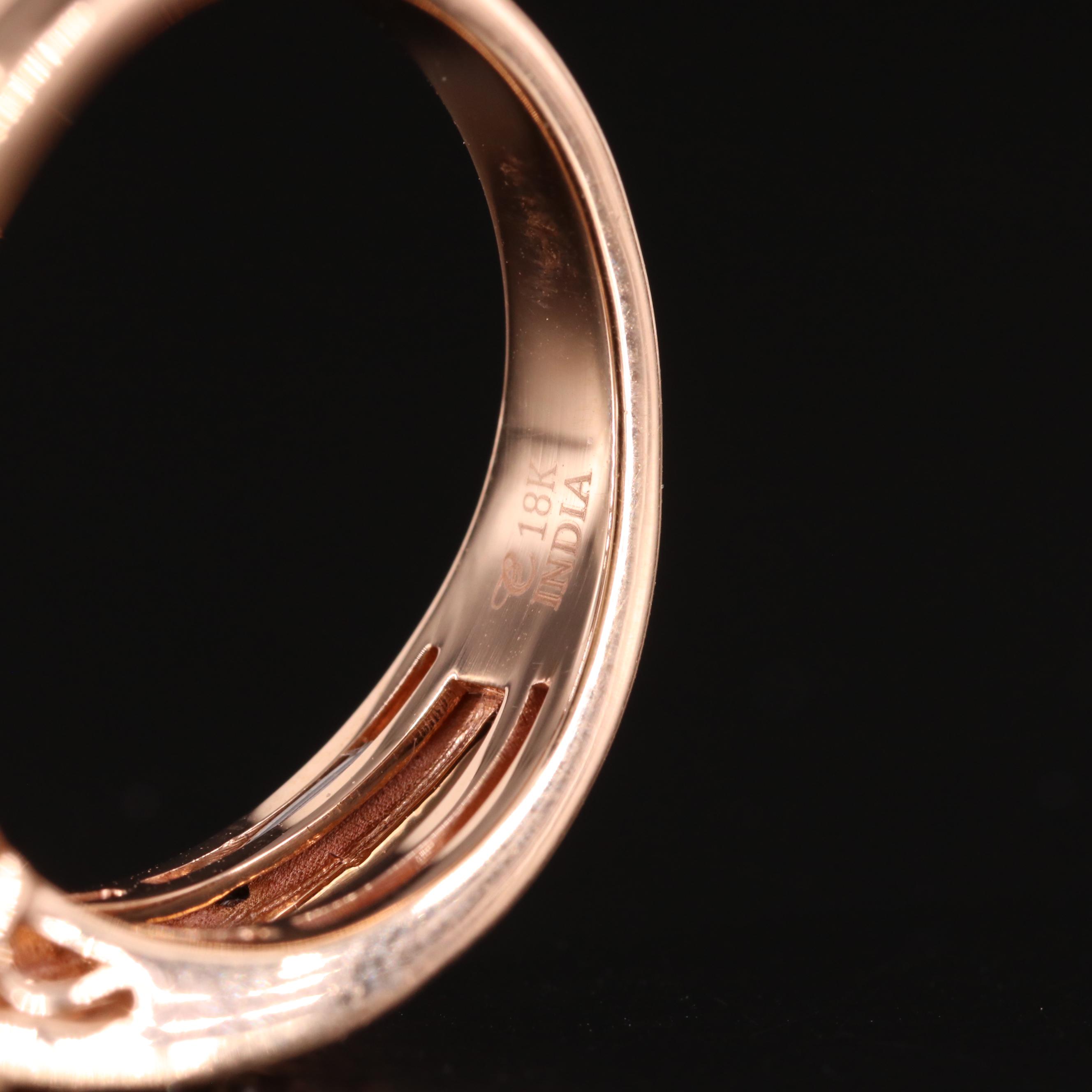 18K Rose Gold Morganite and Diamond Ring