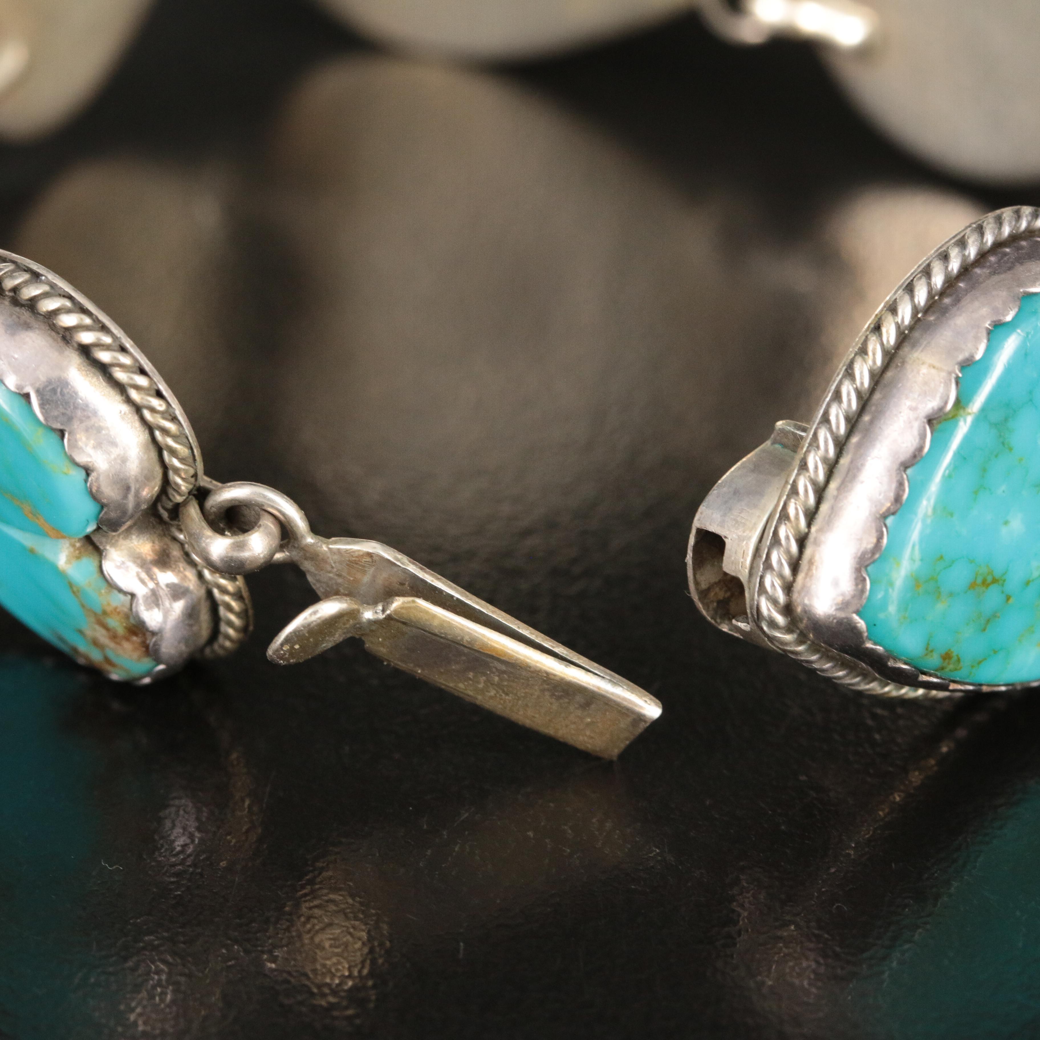 Southwestern Joan Slifka Designs Sterling Turquoise Heart Bracelet