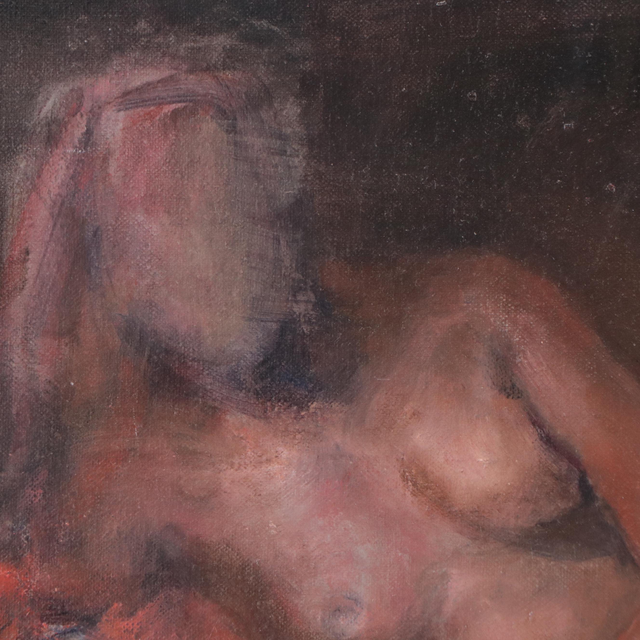 Sarah Szabo Nude Figural Oil Painting "Urban Night Light," 21st century