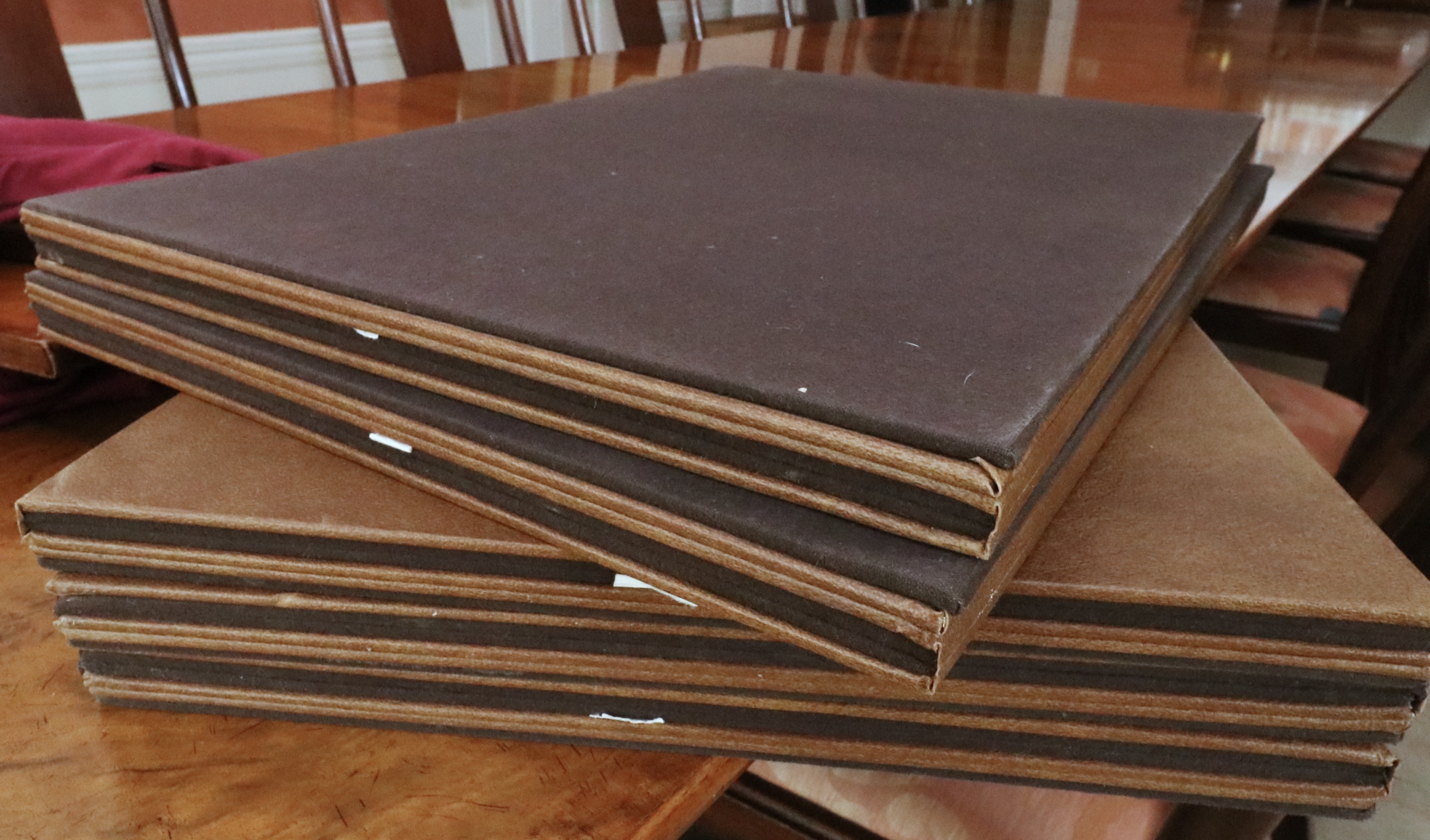 Queen Anne Style Three-Pedestal Mahogany Dining Table and Twelve Chairs