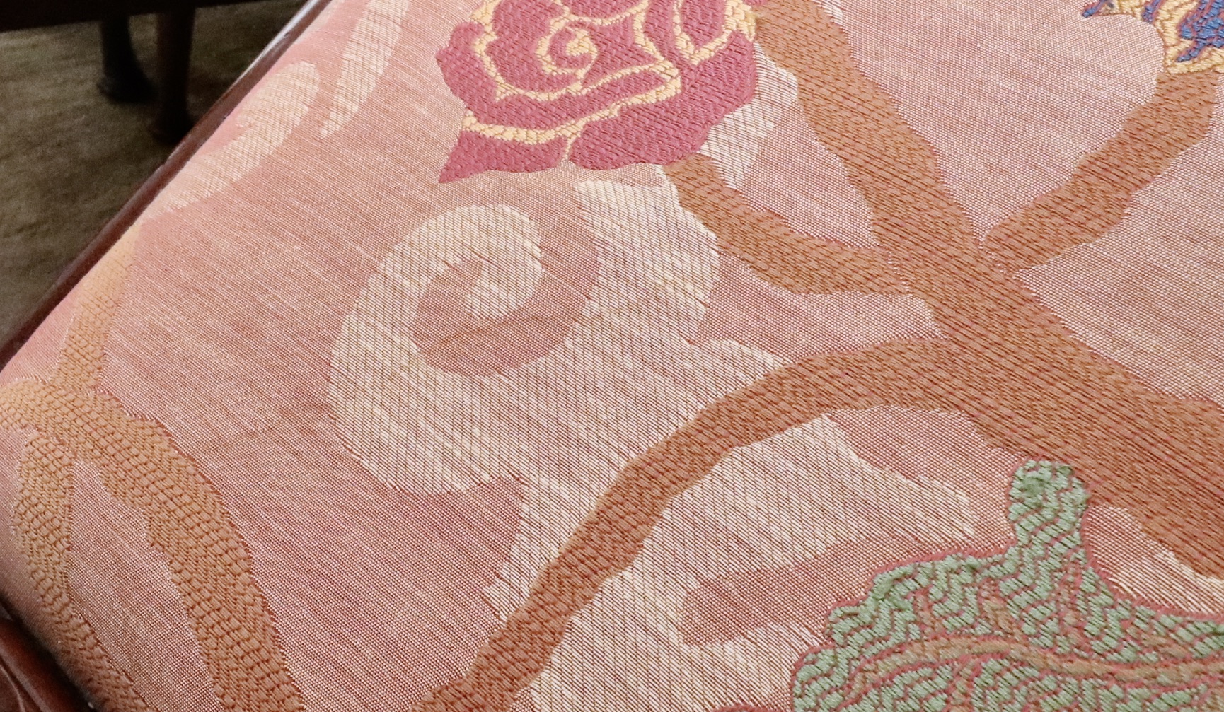 Queen Anne Style Three-Pedestal Mahogany Dining Table and Twelve Chairs