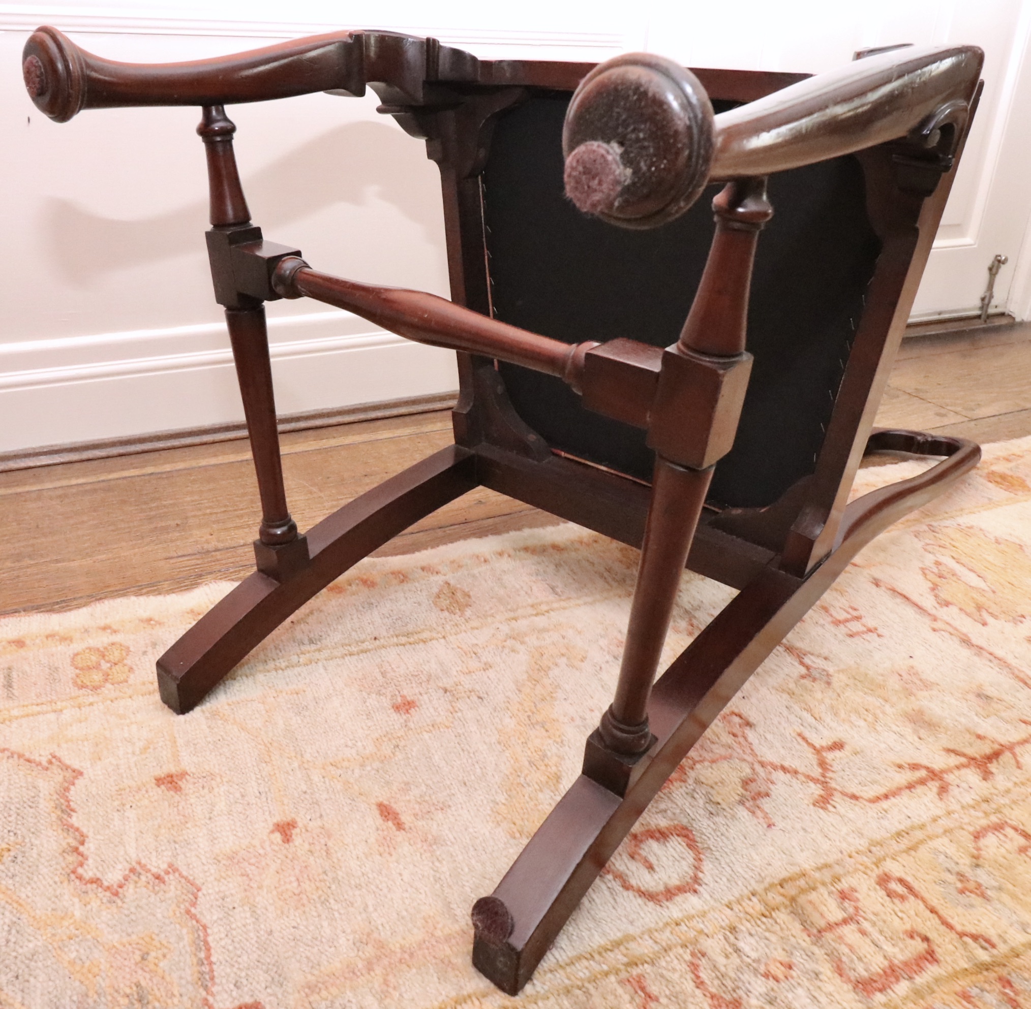 Queen Anne Style Three-Pedestal Mahogany Dining Table and Twelve Chairs