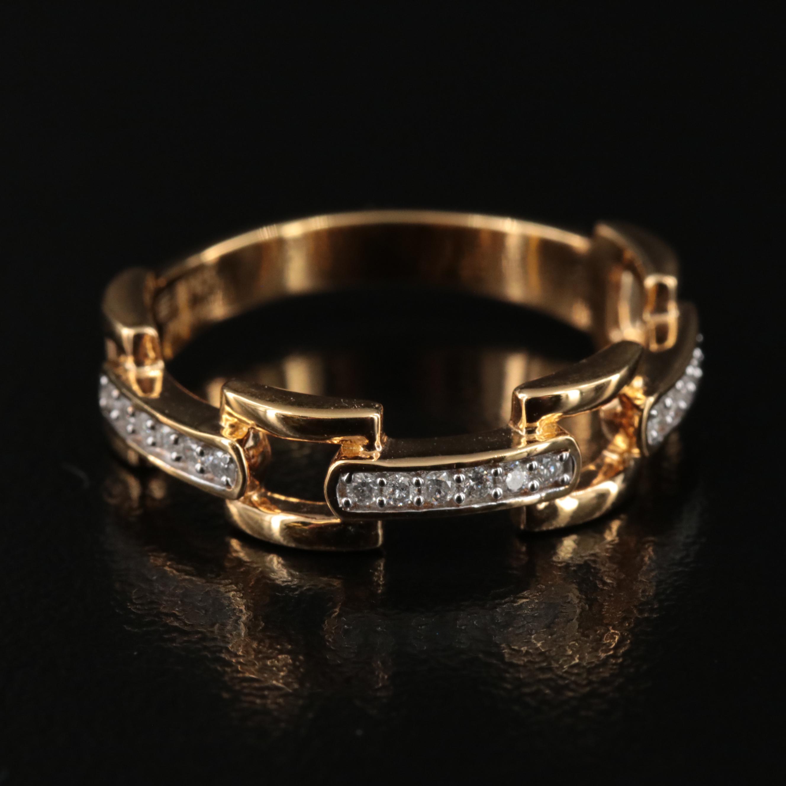 Sterling Diamond Cable Ring